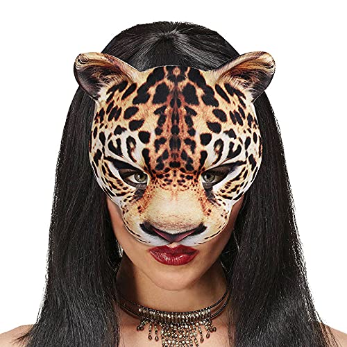 Halloween Half Face Animal Leopard Mask - 1PC Masquerade Costume Accessory for Carnival Party, Cosplay & Dress Up | Perfect for Halloween Celebrations, Themed Events & Costume Parties