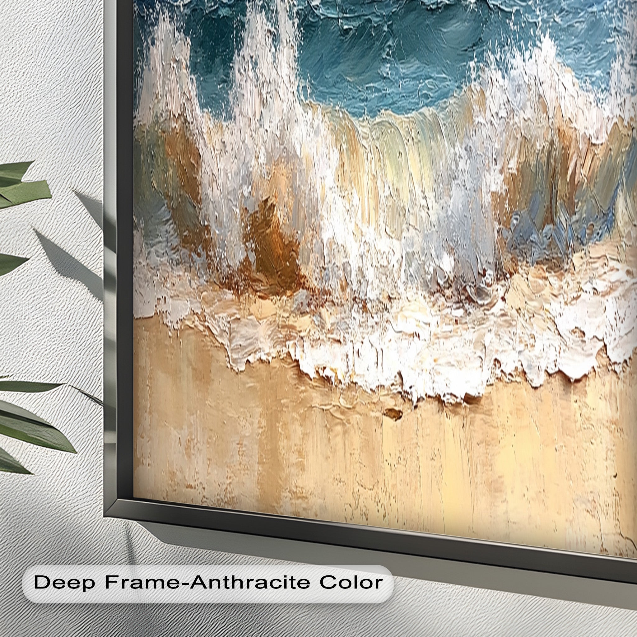 Coastal Beach Wall Art - Hand Painted Crashing Waves Seascape Oil Painting for Living Room, Bedroom & Office Decor | Ocean Themed Home Decor