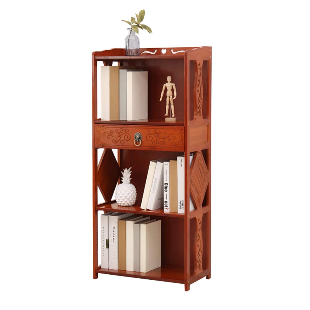 Xiaomei Bamboo Bookcase - Chinese Style Drawer Book Shelf, Solid Wood Storage Rack for Living Room, Home Office & Bedroom (Size: 118x52x29cm) - Perfect for Organizing Books, Decor & Essentials
