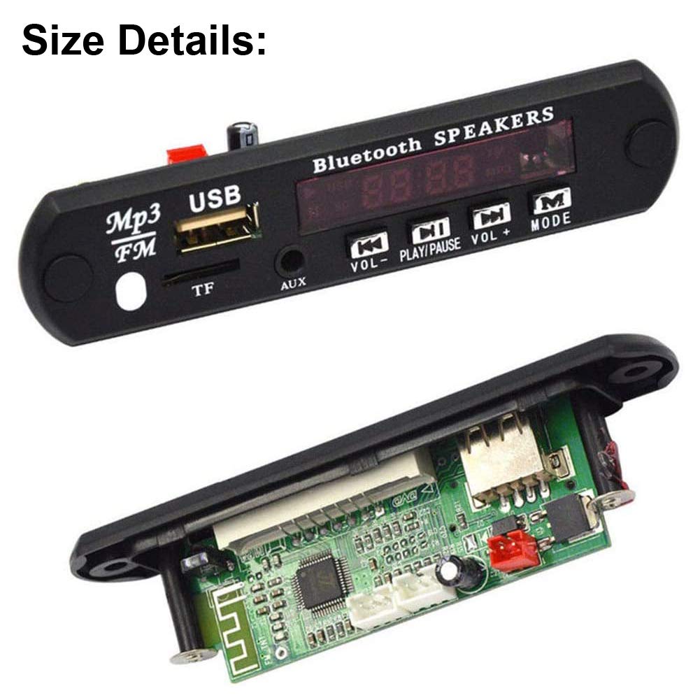 12V Car Bluetooth MP3 Decoder Board - Wireless Audio Module with Remote Control, TF/SD/USB Support, FM Radio & AUX Input for DIY Speakers & Car Audio Systems | Perfect for Home Theater, DIY Projects & Vehicle Stereo Upgrades