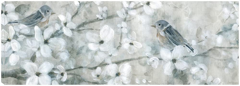 Welcoming Blossoms Canvas Wall Art - 50x18 Inch Hand-Painted Floral Decor by Carol Robinson - Ready to Hang for Living Room, Bedroom, Office & More - Perfect for Home, Wedding & Gift Decorations