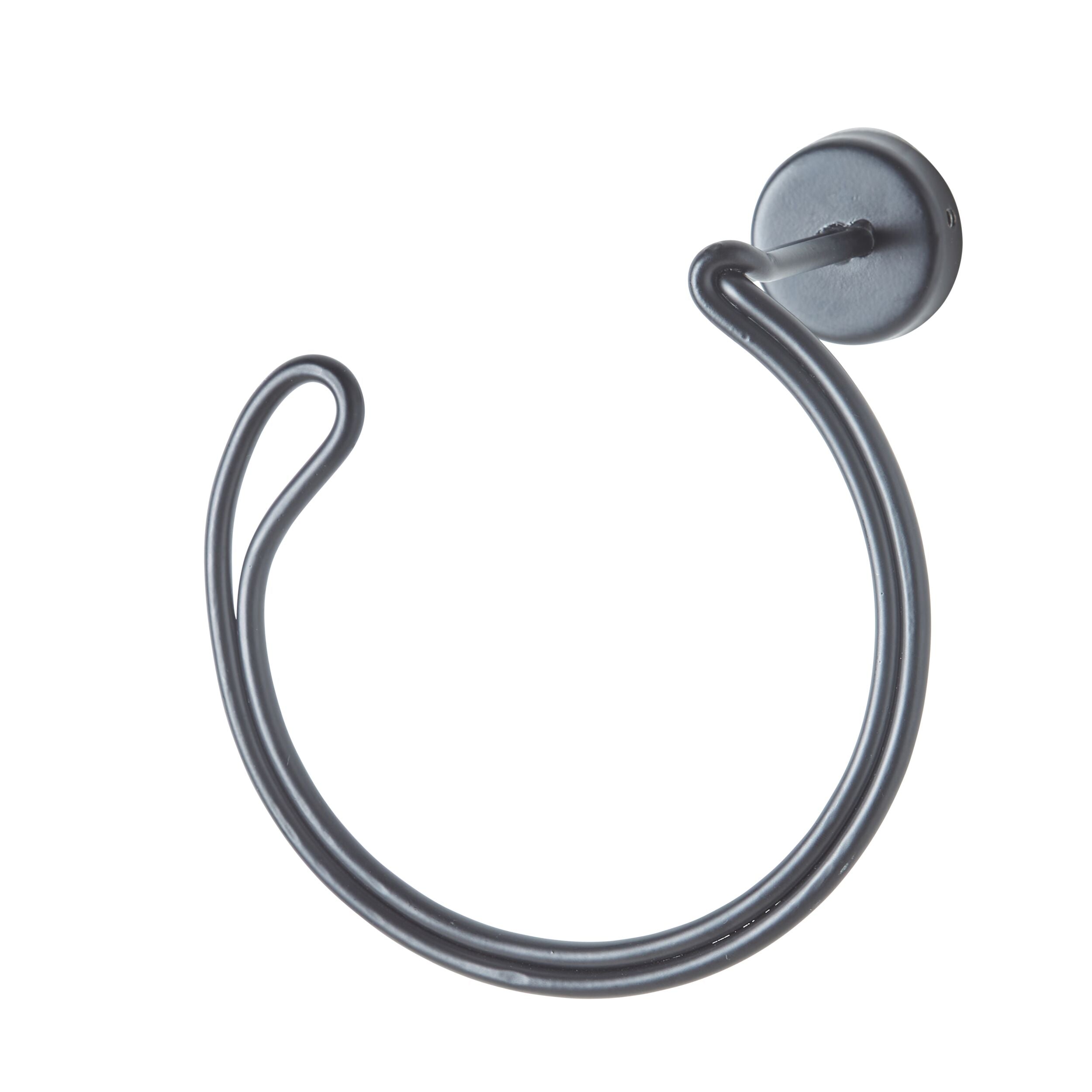 Amery Matte Black Guest Towel Ring - Elegant Bathroom Accessory for Powder Rooms, Guest Baths & Luxury Hotels