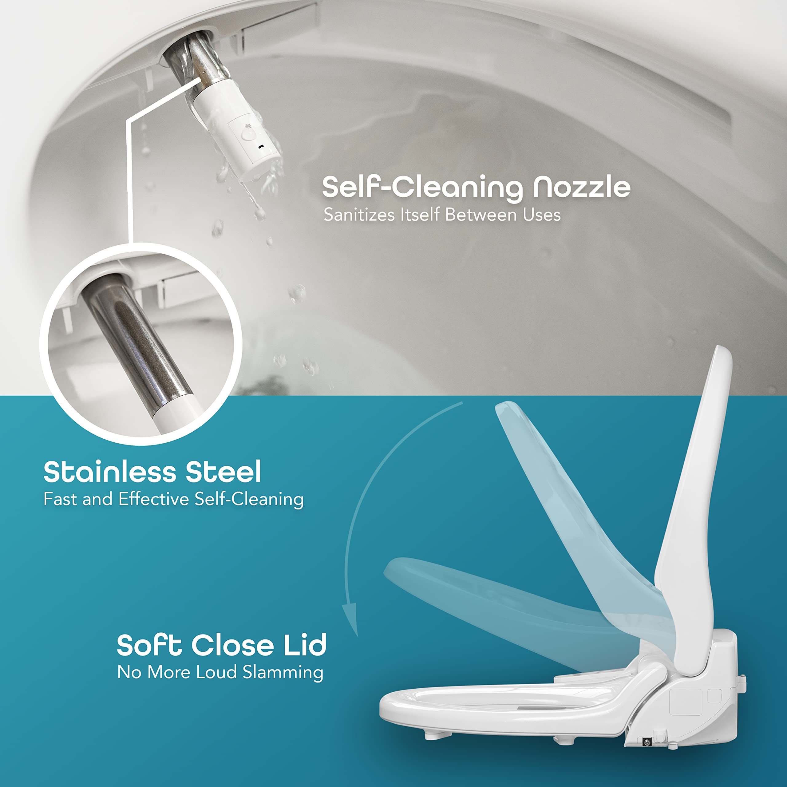 BidetMate 1000 Series Smart Bidet Toilet Seat - Heated Seat & Water, Warm Air Dryer, Wireless Remote Control - Self-Cleaning Electric Bidet with Adjustable Nozzle & Multiple Wash Modes - Perfect for Elderly, Disabled & Luxury Bathroom Upgrade - Fits Elongated Toilets