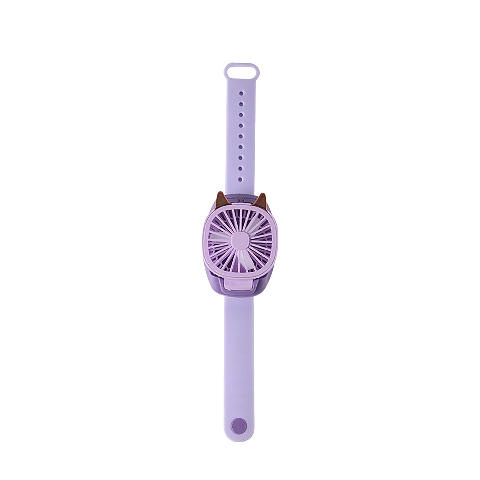 HUAIREN Mini Rechargeable Portable Fan - Outdoor Devil Watch Design, USB Powered Handheld Fan for Students, Office, Travel - Lightweight Plastic Fan in Candy Purple Color (Great for Summer, Camping, Sports & Indoor Use)