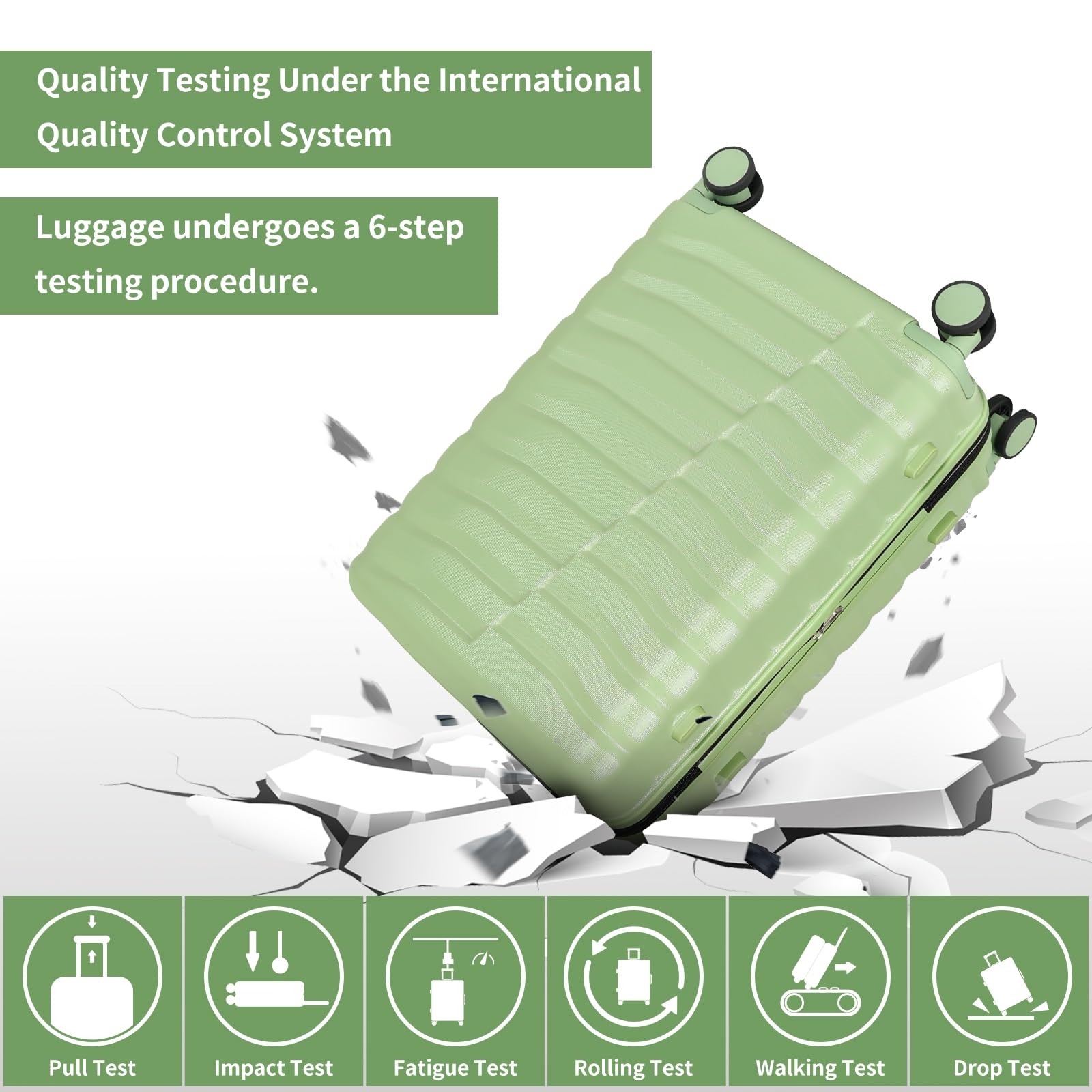 Lightweight ABS+PC Hardside Luggage Set with Spinner Wheels & TSA Lock - 3-Piece Suitcase (20+24+28 inch) in Avocado Green - Perfect for Air Travel, Business Trips & Family Vacations - Durable YKK Zipper & Smooth Mobility
