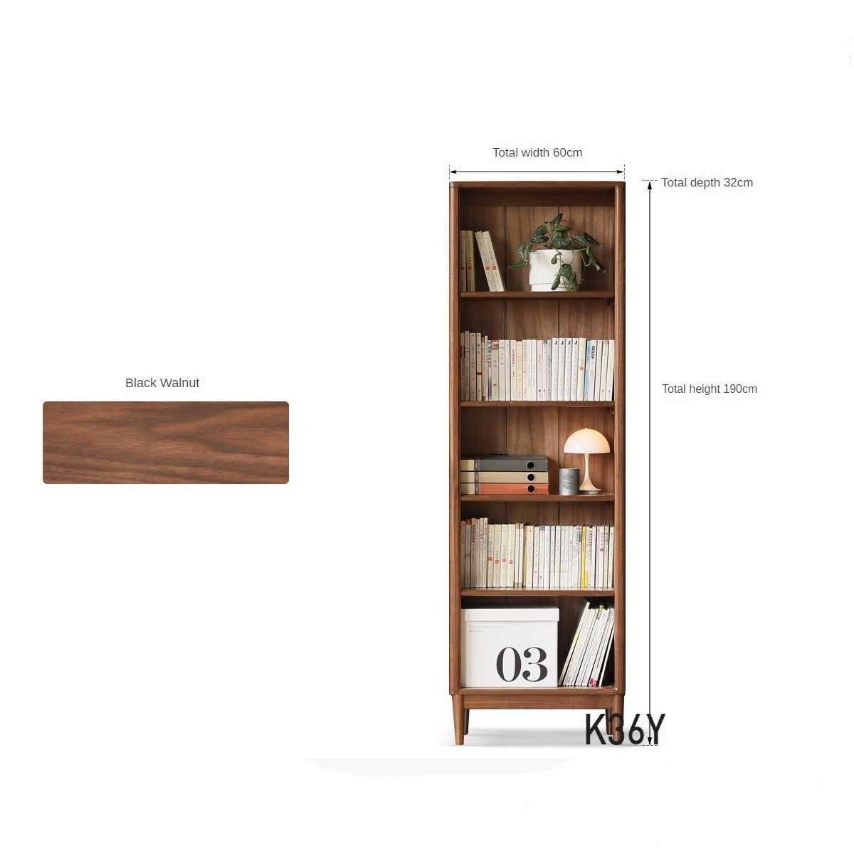 Solid Black Walnut & Oak Wood Bookcase - Customizable Wall-Mounted Bookshelf for Living Room, Home Office & Library Storage
