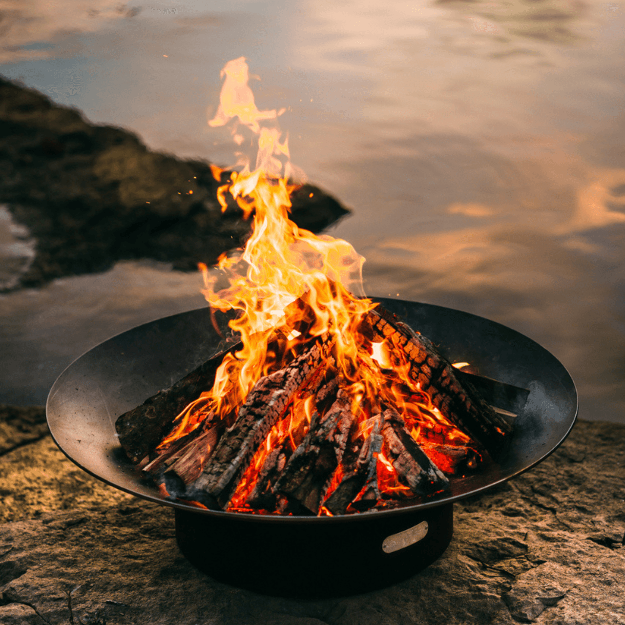 Premium Asian Metal Fire Pit Bowl - Outdoor Garden, Patio, Camping & Backyard Fireplace for Cozy Evenings