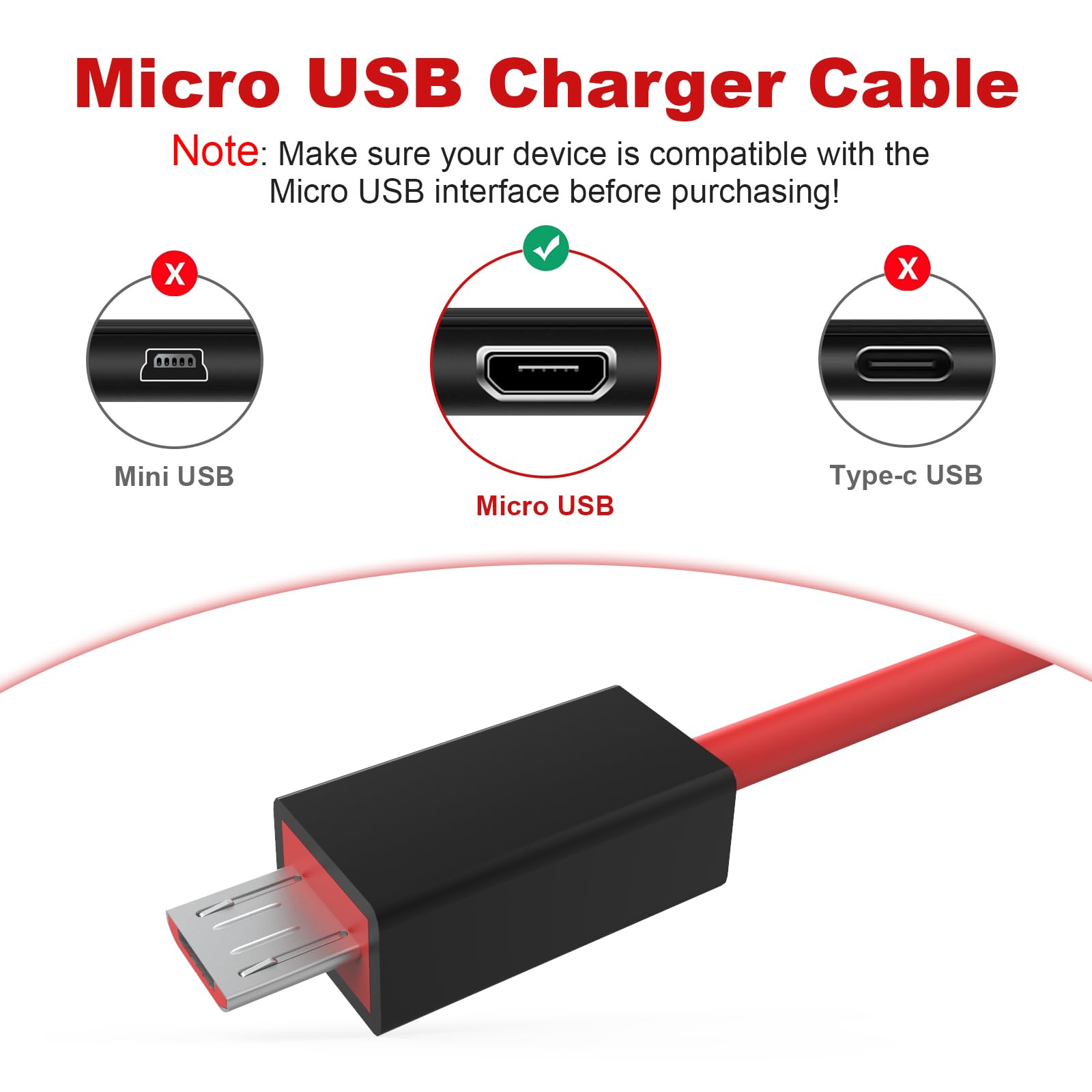 Premium USB Charging Cable for Beats Studio 3/2, Solo 3/2, Powerbeats 2/3 Wireless Headphones - Fast Charging & Durable (Red) - Perfect for Travel, Gym & Daily Use