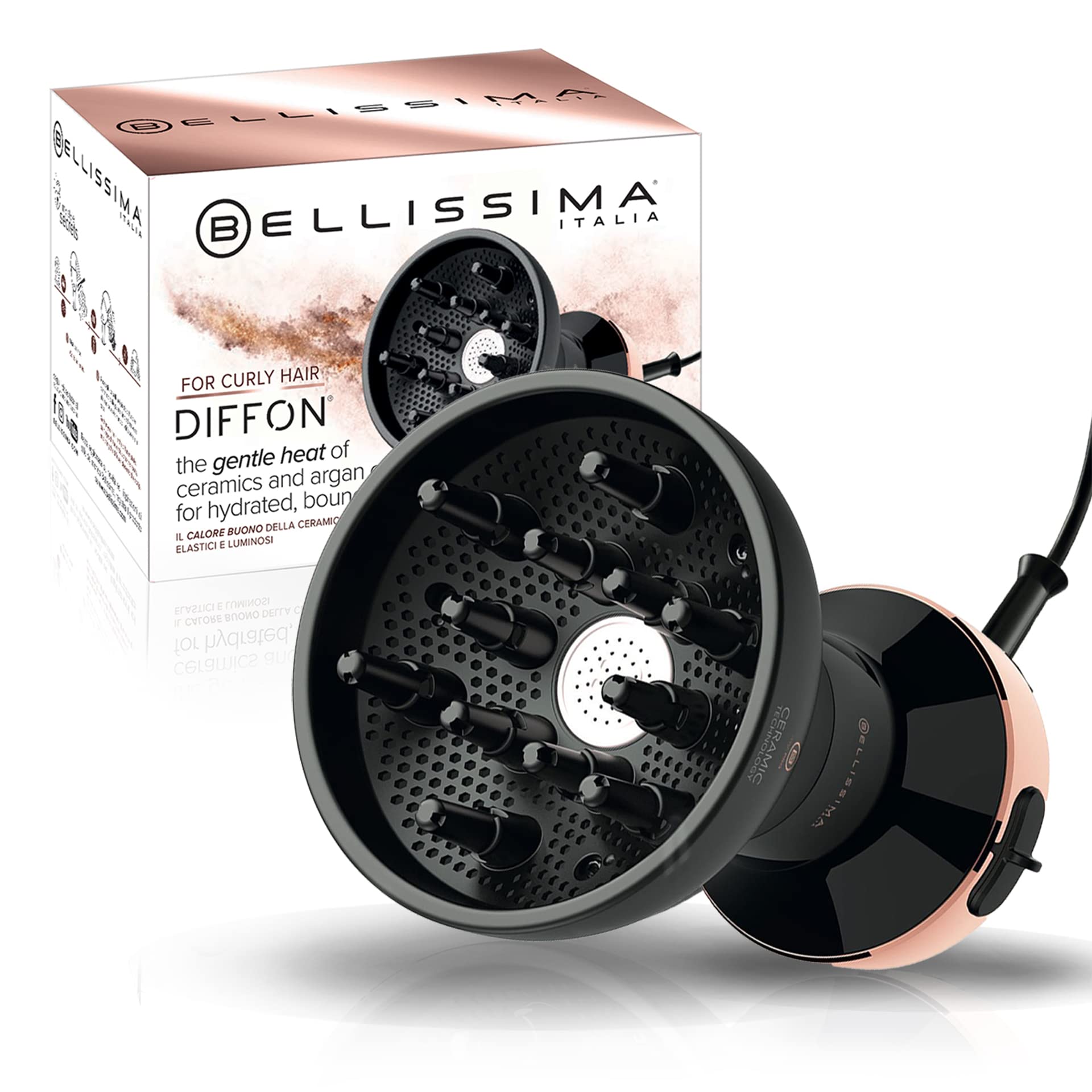 Ceramic Hair Diffuser for Curly Hair - Lightweight Hair Dryer Attachment with Argan Oil (DF1 5000) - Perfect for Salon & Home Styling, Travel-Friendly Hair Care Accessory