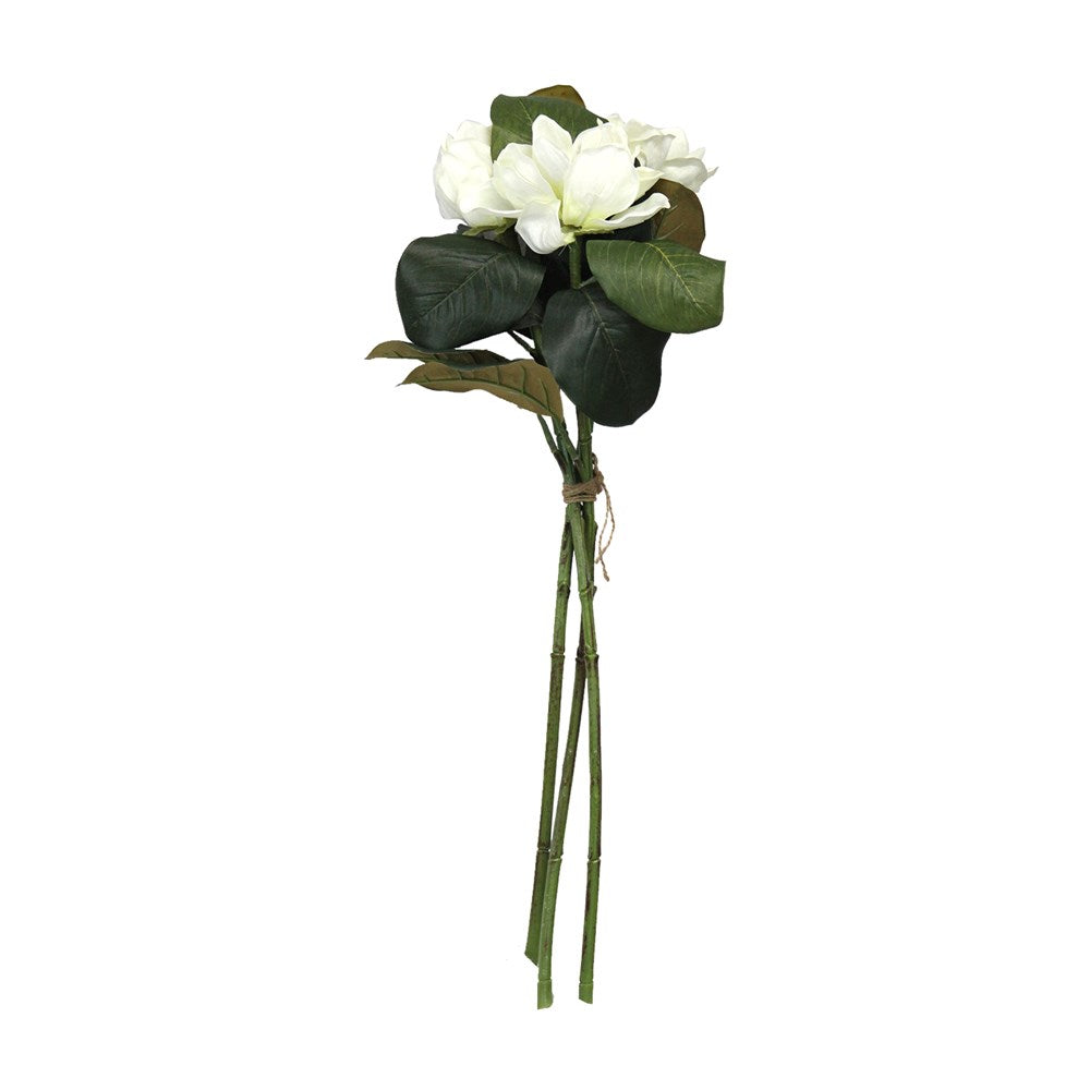 Premium Artificial White Magnolia Flowers Bouquet - 70cm Tall Realistic Silk Fake Flowers for Home Decor, Wedding Centerpieces, and Office Arrangements