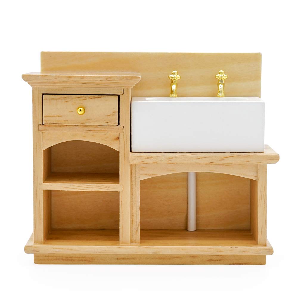 1/12 Scale Miniature Kitchen Sink Dollhouse Accessories - Realistic Mini Sink for Dollhouse Kitchen, Bathroom & DIY Model Scenes