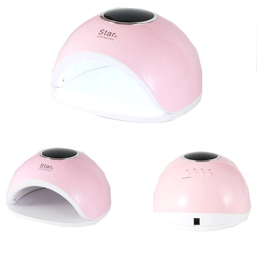 48W Rechargeable UV LED Nail Dryer Light with Intelligent Sensor - Fast Curing for Gel Polish, Manicures & Pedicures | Portable Nail Art Lamp for Home & Salon Use | Perfect Gift for Women & Girls (Pink)