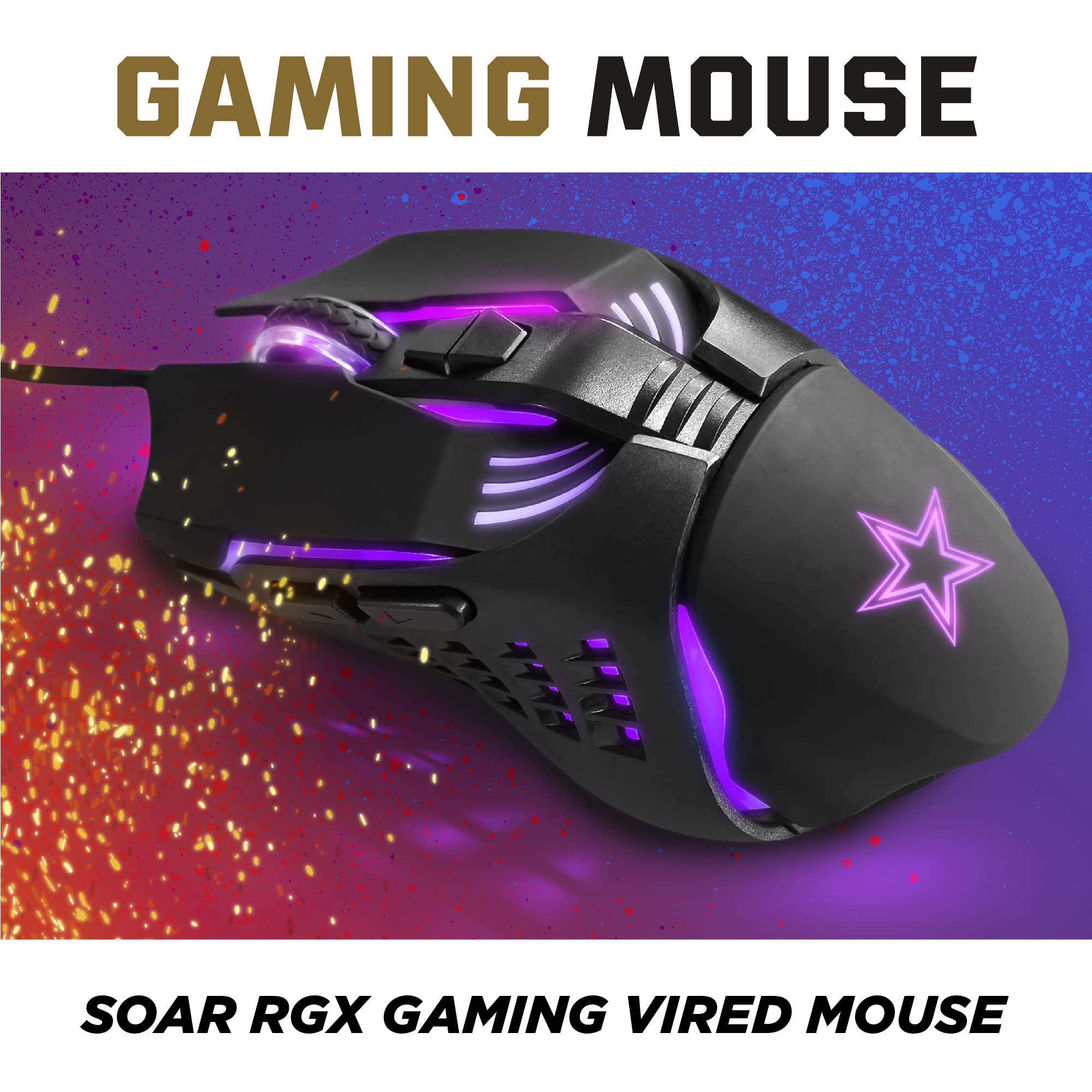 SOAR NFL Gaming Mouse V3 - Wired RGB Ergonomic Mouse with 7 Programmable Buttons for PC Gaming - Perfect for NFL Fans, Esports & FPS Games