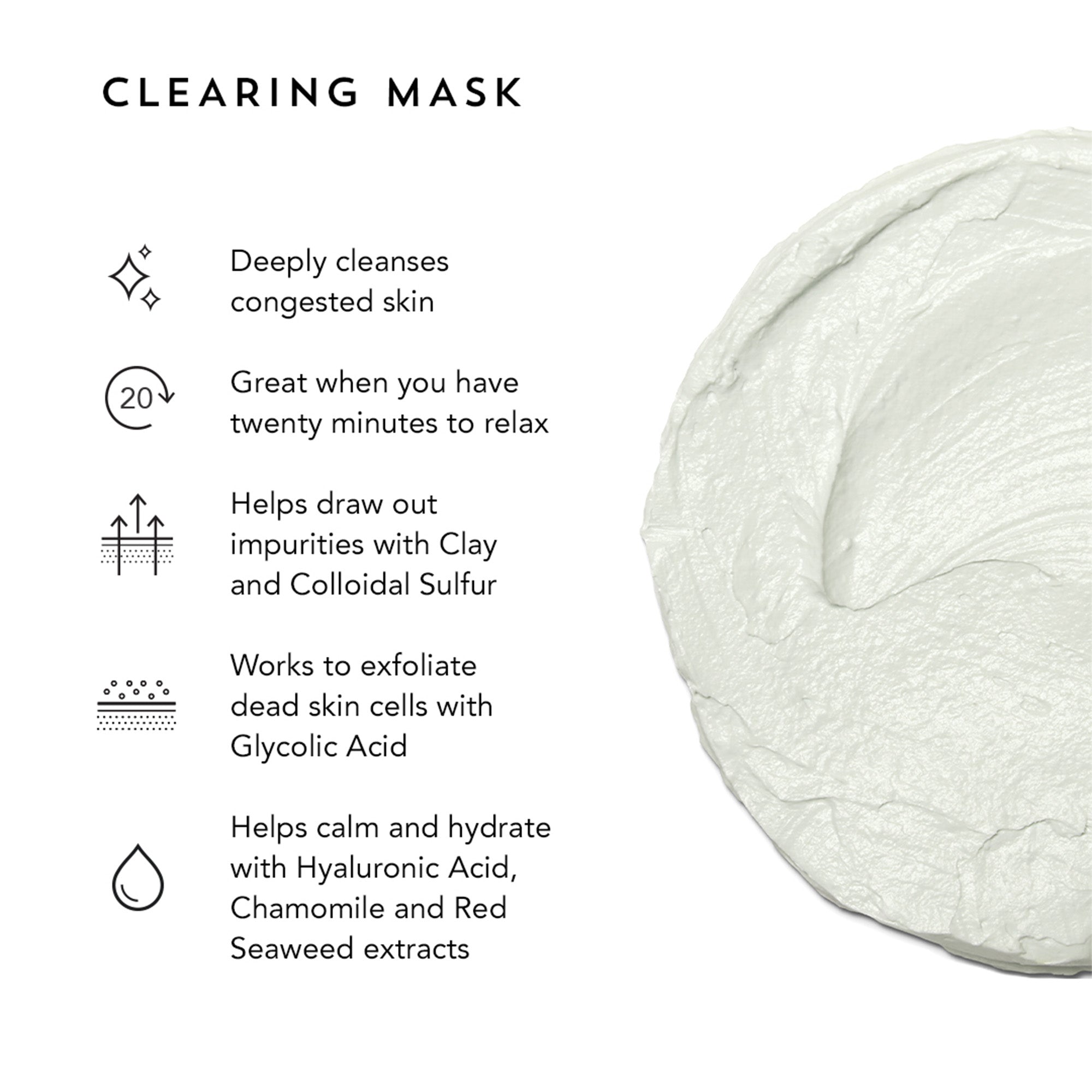 Indie Lee Clearing Mask - Purifying Facial Mask for Acne & Blemish Control - Deep Cleansing & Pore Minimizing for Oily & Combination Skin - Perfect for Daily Skincare Routine & Spa Nights