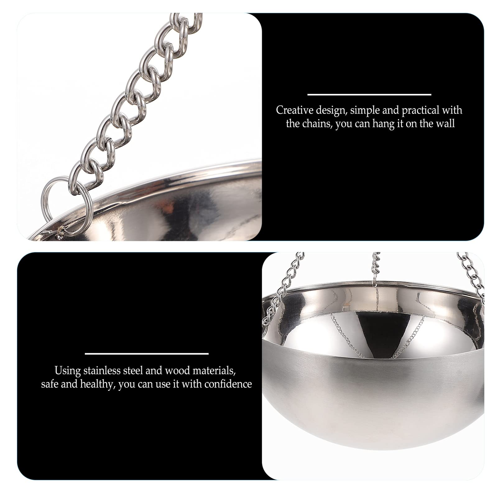 INOOMP Stainless Steel Sauna Essential Oil Bowl Holder - Hanging Fragrance Plate for Spa & Sauna Room Accessories - Perfect for Aromatherapy, Relaxation & Wellness Sessions
