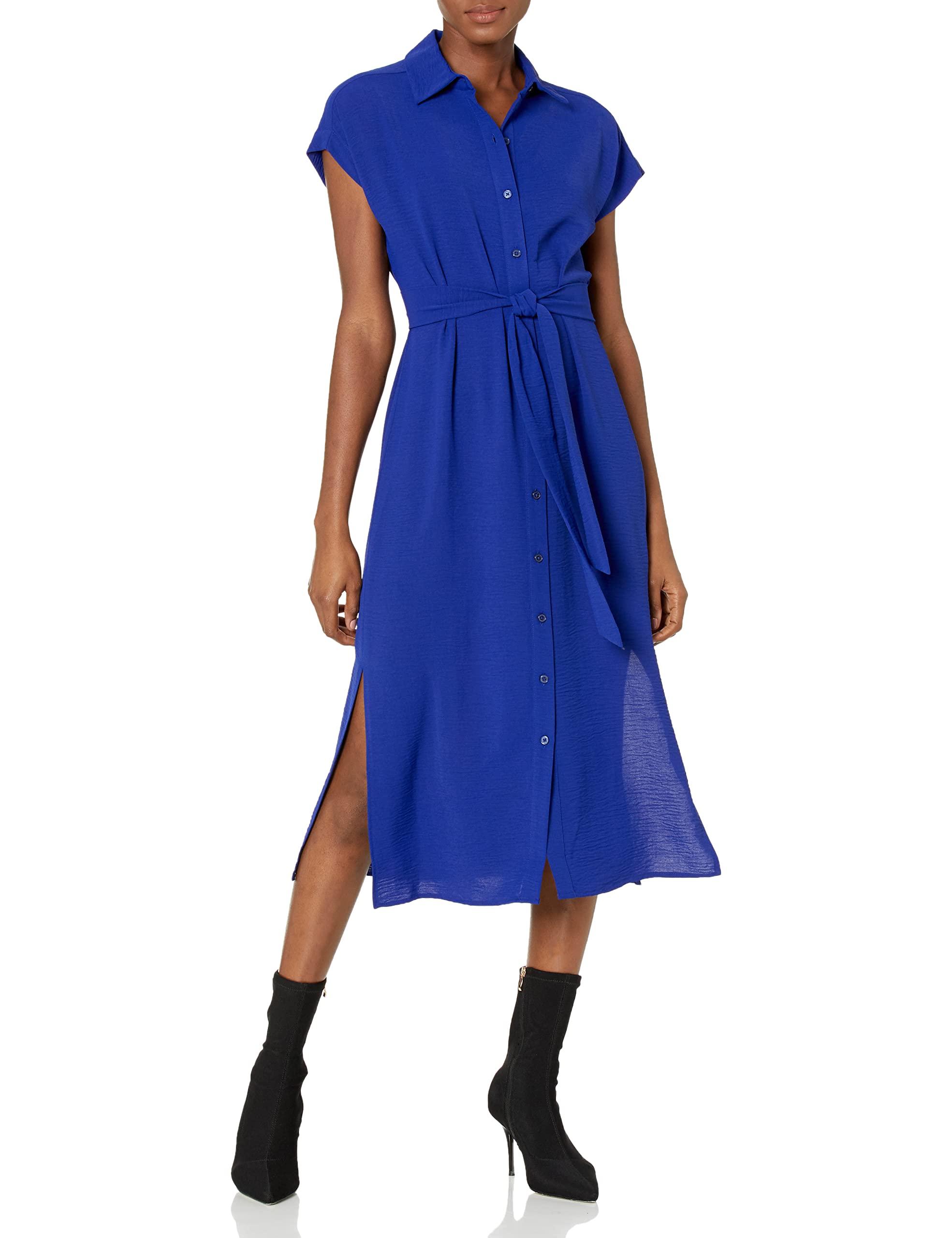 DKNY Women's Casual Shirt Dress - Stylish Button Down Tunic for Work, Office & Summer Outfits | Lightweight Comfortable Flowy Midi Dress for Business Casual & Weekend Wear