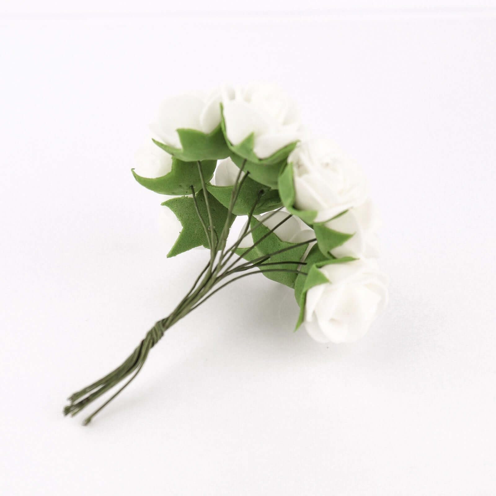 48 White Artificial Foam Roses with Stems - 4