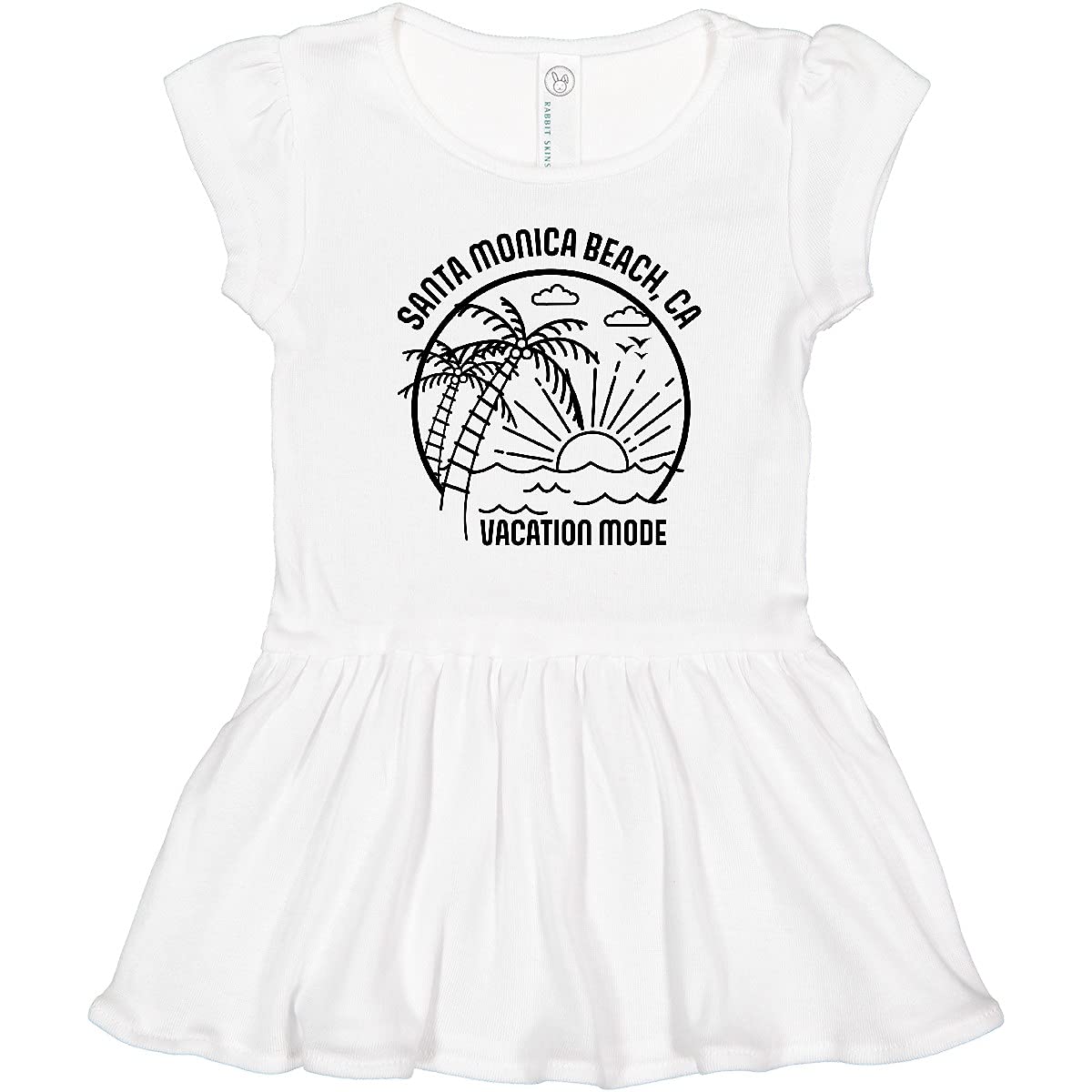 Inktastic Summer Vacation Mode Santa Monica Beach California Toddler Dress - Cute Casual Outfit for Girls, Beachwear, Family Trips & Holiday Photos