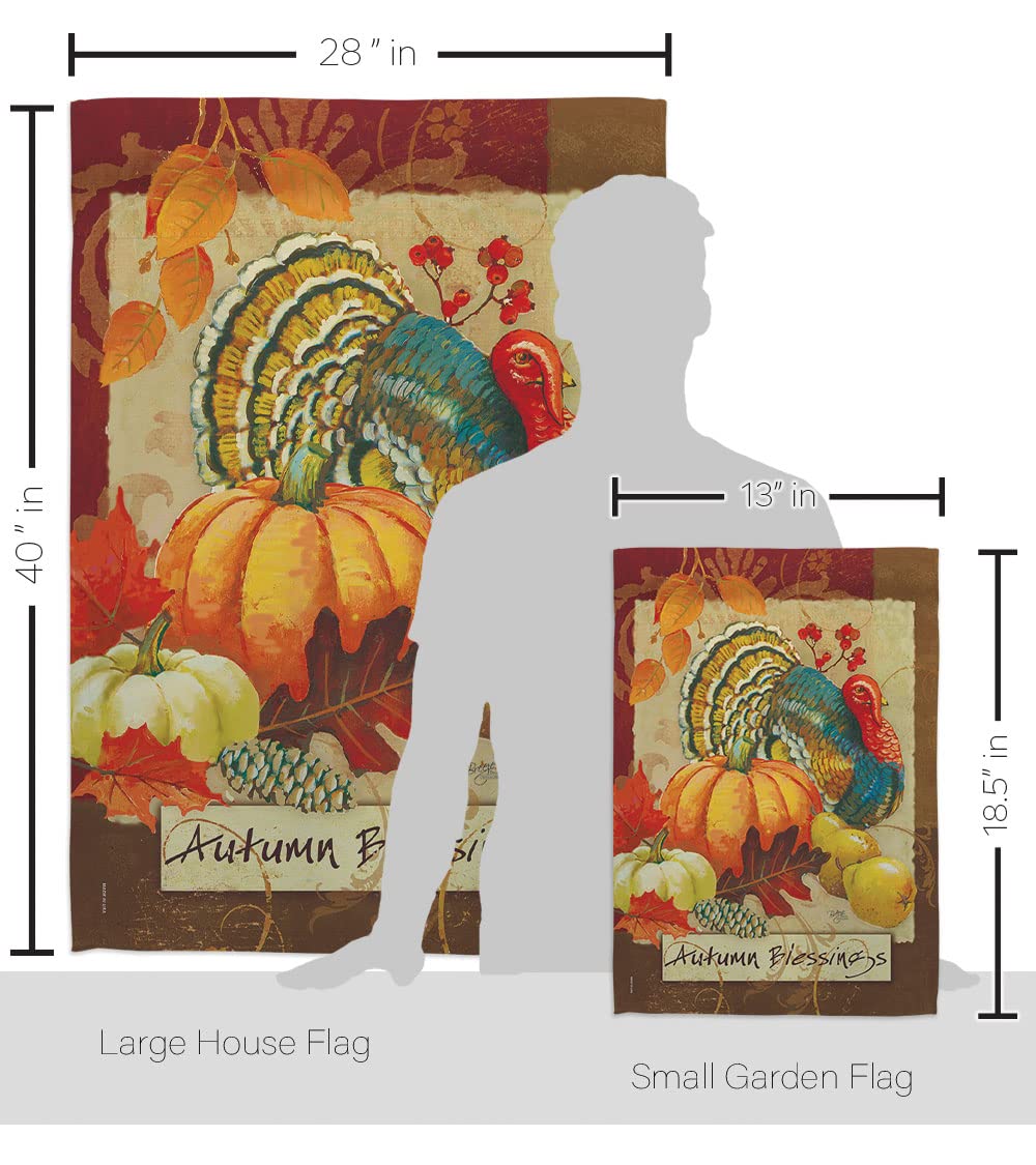 Fall Harvest Decor Kit - Turkey Blessings House & Garden Flags for Autumn Decorating