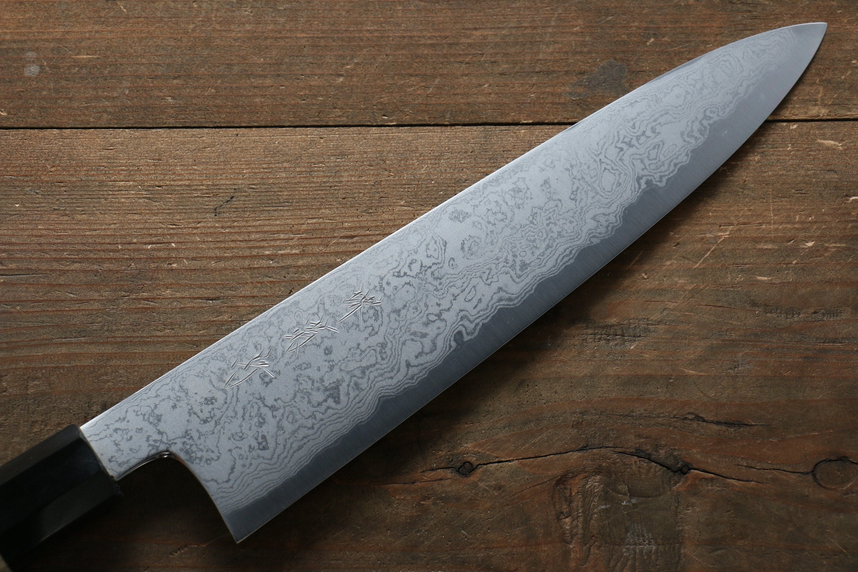 Premium Kikumori Blue Steel No.1 Damascus Gyuto Chef Knife 240mm - Japanese Magnolia Wood Handle - Perfect for Sushi, Meat Slicing & Professional Kitchen Use