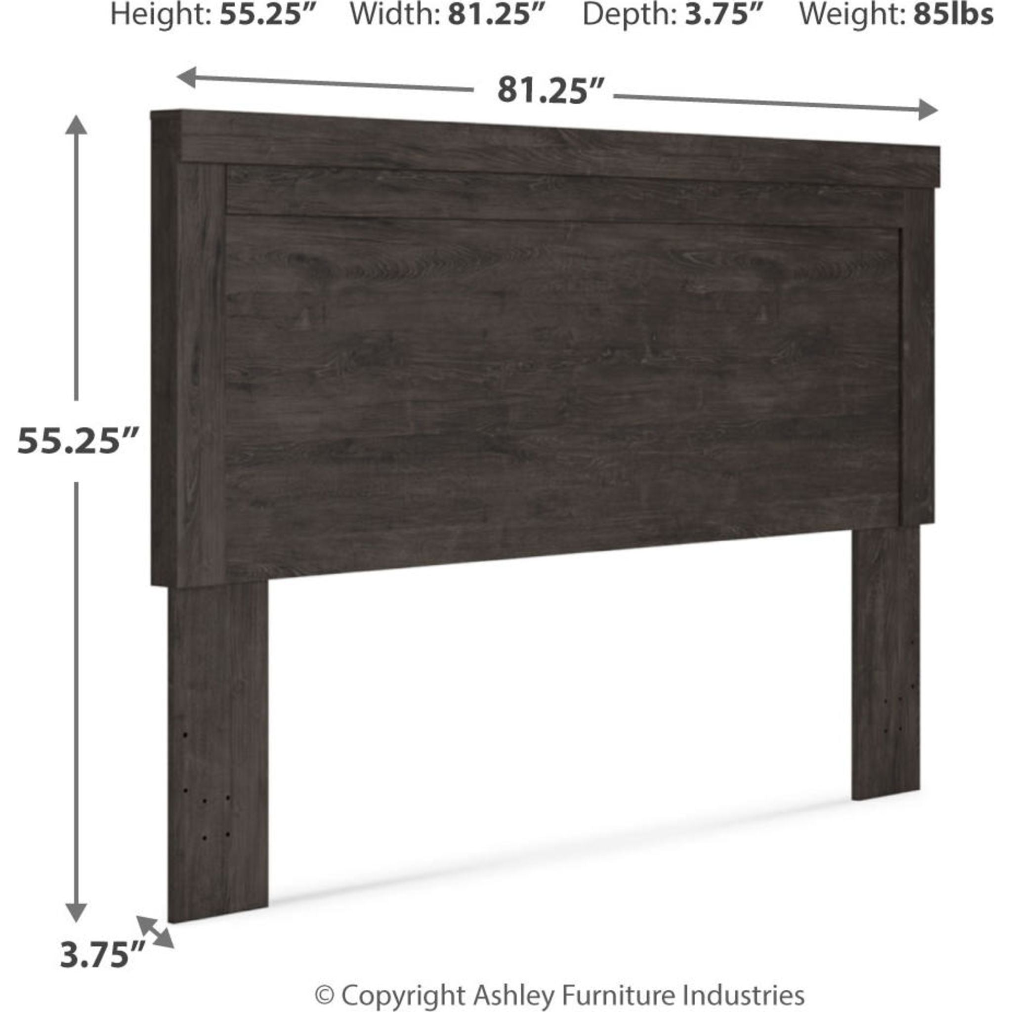 Brinxton King Panel Headboard - Charcoal Upholstered Bed Frame Headboard for Bedroom Decor & Master Suite Upgrade