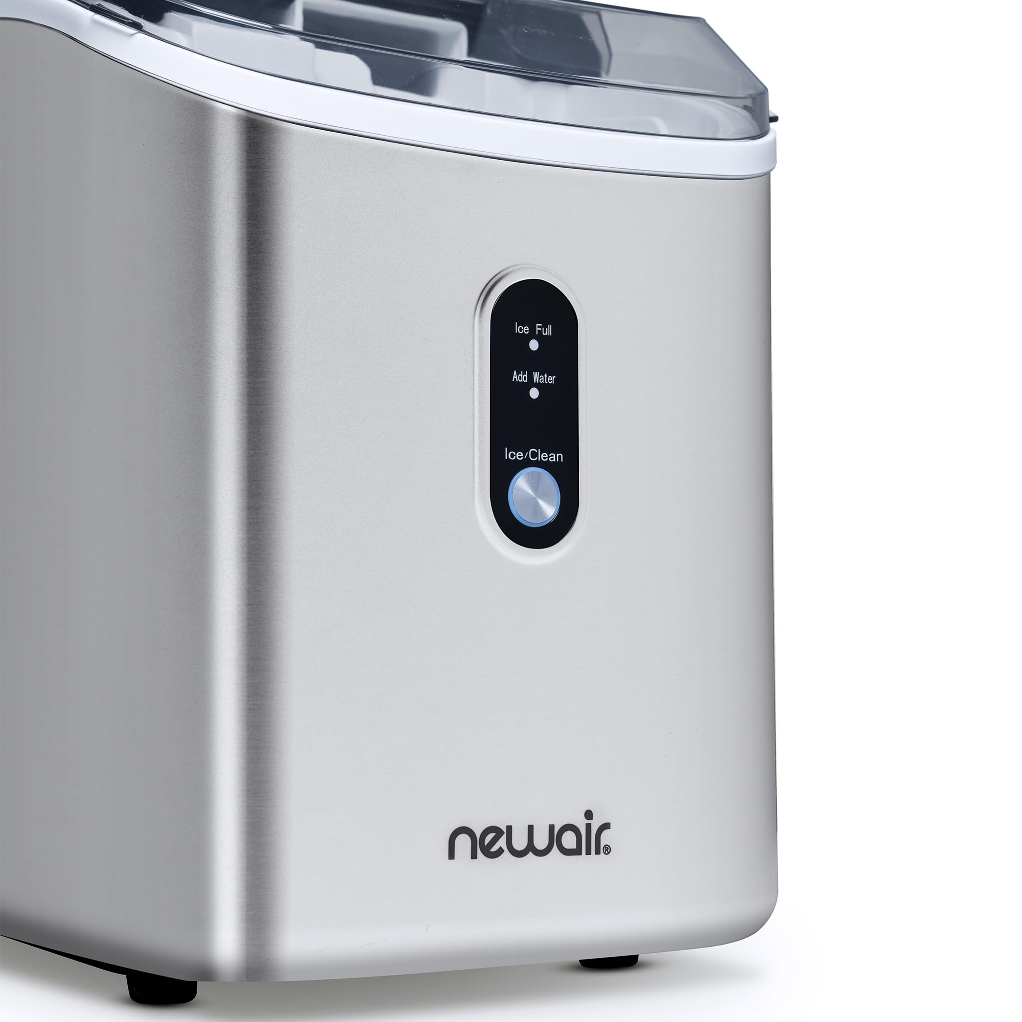 NewAir Nugget Countertop Ice Maker Machine - 26 lbs. Sonic Ice Maker with Self-Cleaning Function & Refillable Water Tank | Stainless Steel Portable Ice Machine for Home, Office, Kitchen, Coffee Bar, Parties & Outdoor Use