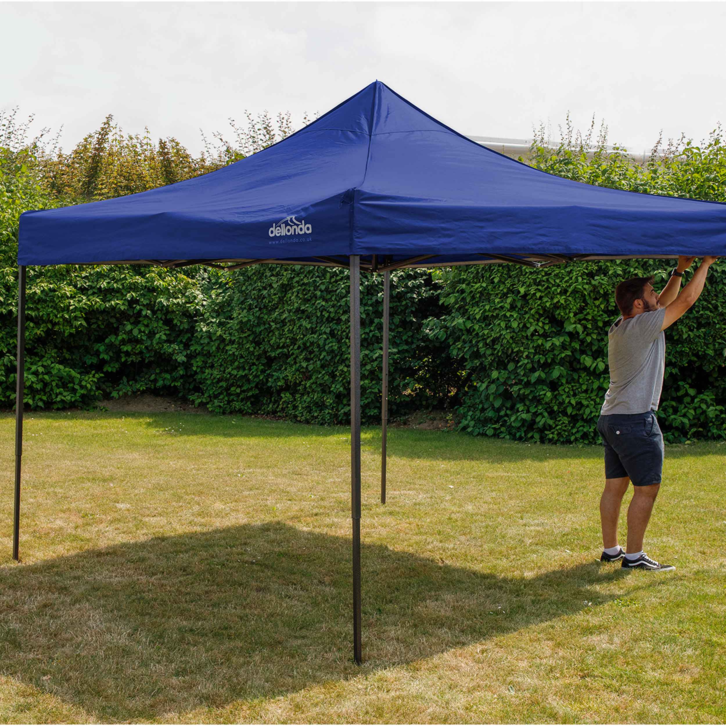 Premium 3x3m Pop Up Gazebo Tent with Waterproof Canopy - Includes Carry Bag, Stakes & Weight Bags - Portable Outdoor Shelter for Camping, Beach, Picnics & Backyard Parties (Blue, DG131)