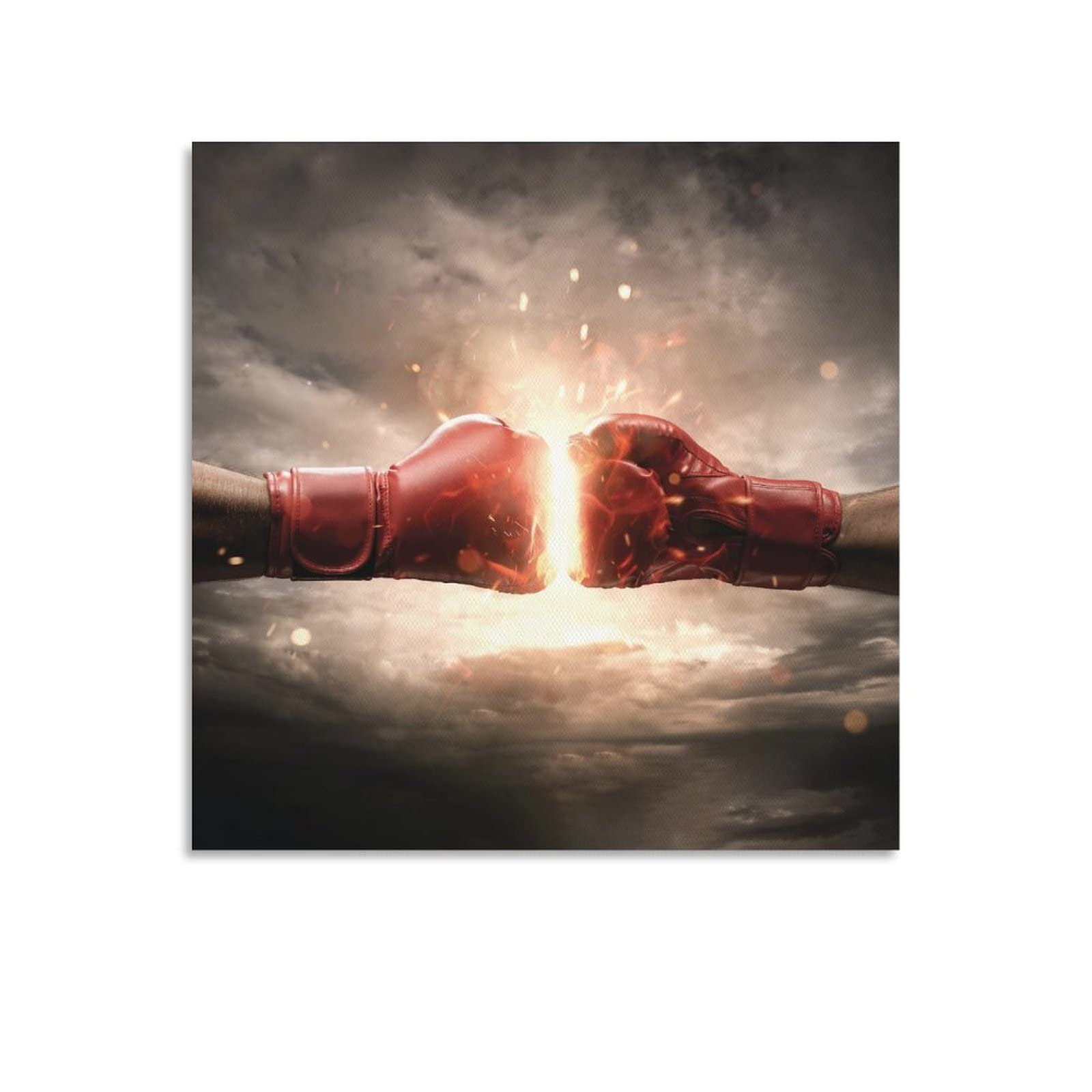 Red Boxing Gloves Canvas Wall Art - 24x24 Inch (60x60cm) Gym & Sports Themed Inspirational Poster for Home, Office, Bedroom & Living Room Decor - Perfect for Boxing Enthusiasts, Athletes & Fitness Motivation