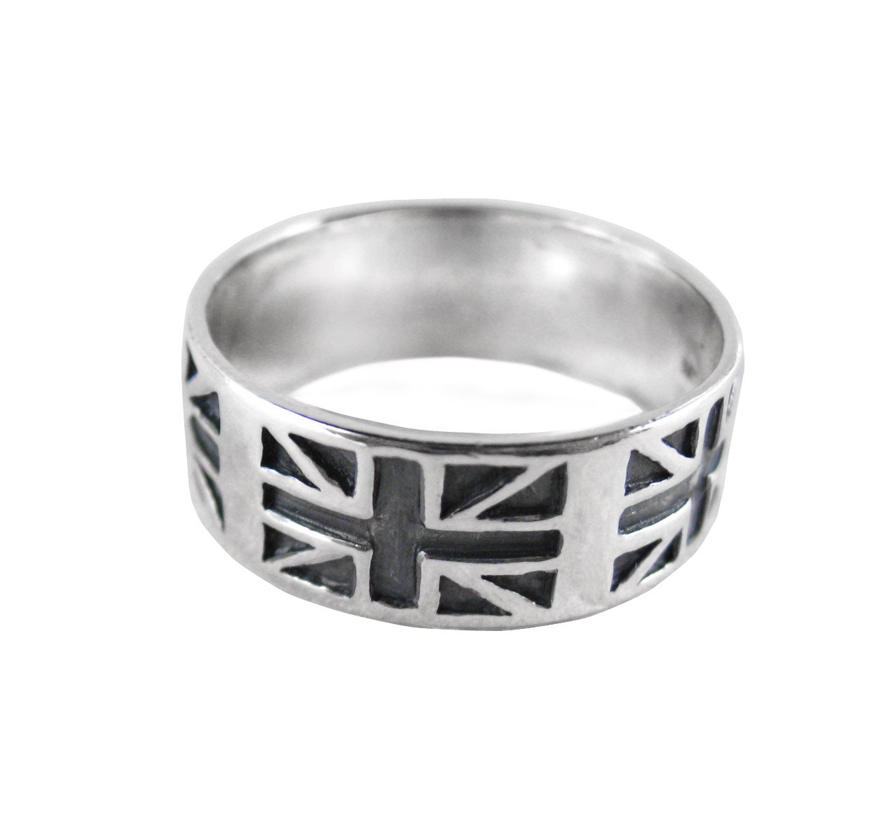 Sterling Silver UK Flag Ring - Size 12 for Patriotic Fashion