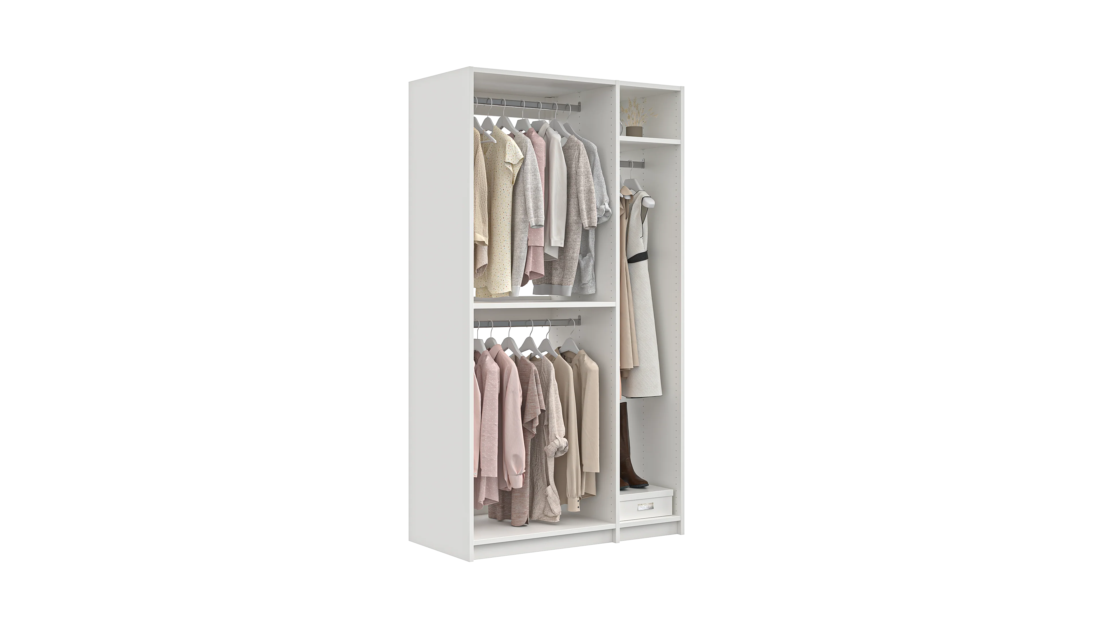 Milano Wardrobe Kit Hanging - Premium Closet Organizer with Hooks for Clothes, Shoes & Accessories - Perfect for Bedroom, Closet & Dorm Organization