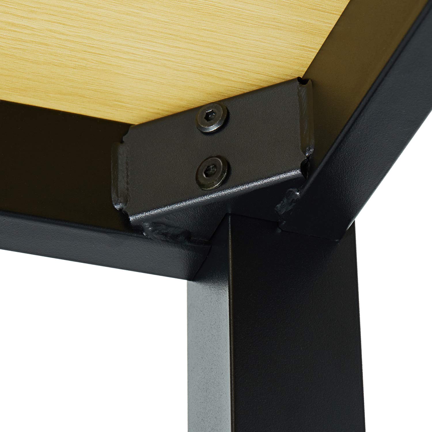 Decoholic 63 Inch Modern Industrial Computer Desk - Large Oak Workstation for Office & Home, Study Writing Desk with Black Metal Legs - Perfect for Remote Work, Gaming & Home Office Setup