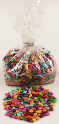 Scott's Cakes Rainbow Mix Chocolate Covered Sunflower Seeds - 1 Pound Resealable White Heart Bag - Perfect for Gifts, Parties & Snacking