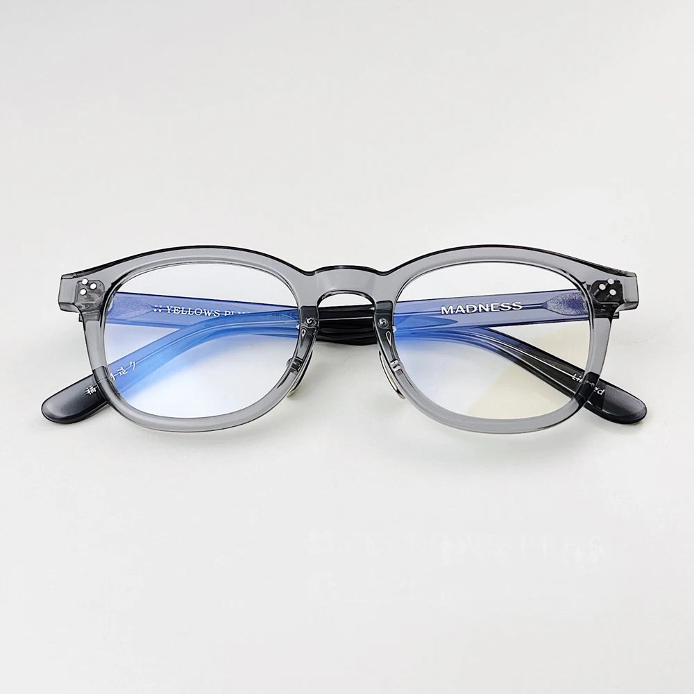 Stylish Black Unisex Square Acetate Eyeglasses with Full Rim - Trendy Reading Glasses for Men & Women - Perfect for Office, Reading & Fashion Accessories