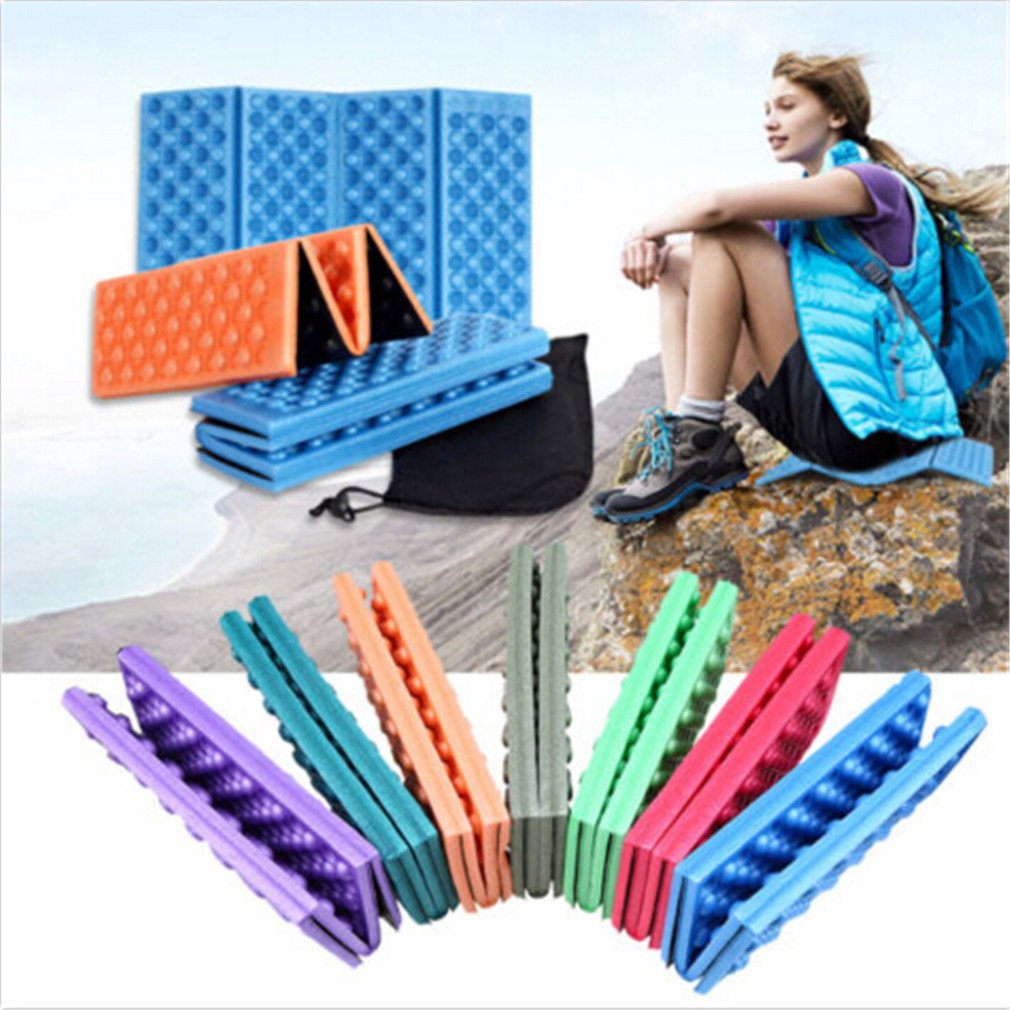 Foldable EVA Foam Waterproof Chair Cushion Seat Pad - Lightweight & Portable for Camping, Hiking, Picnics, Beach, Sports & Outdoor Activities - Non-Slip Comfort Mat (Blue)