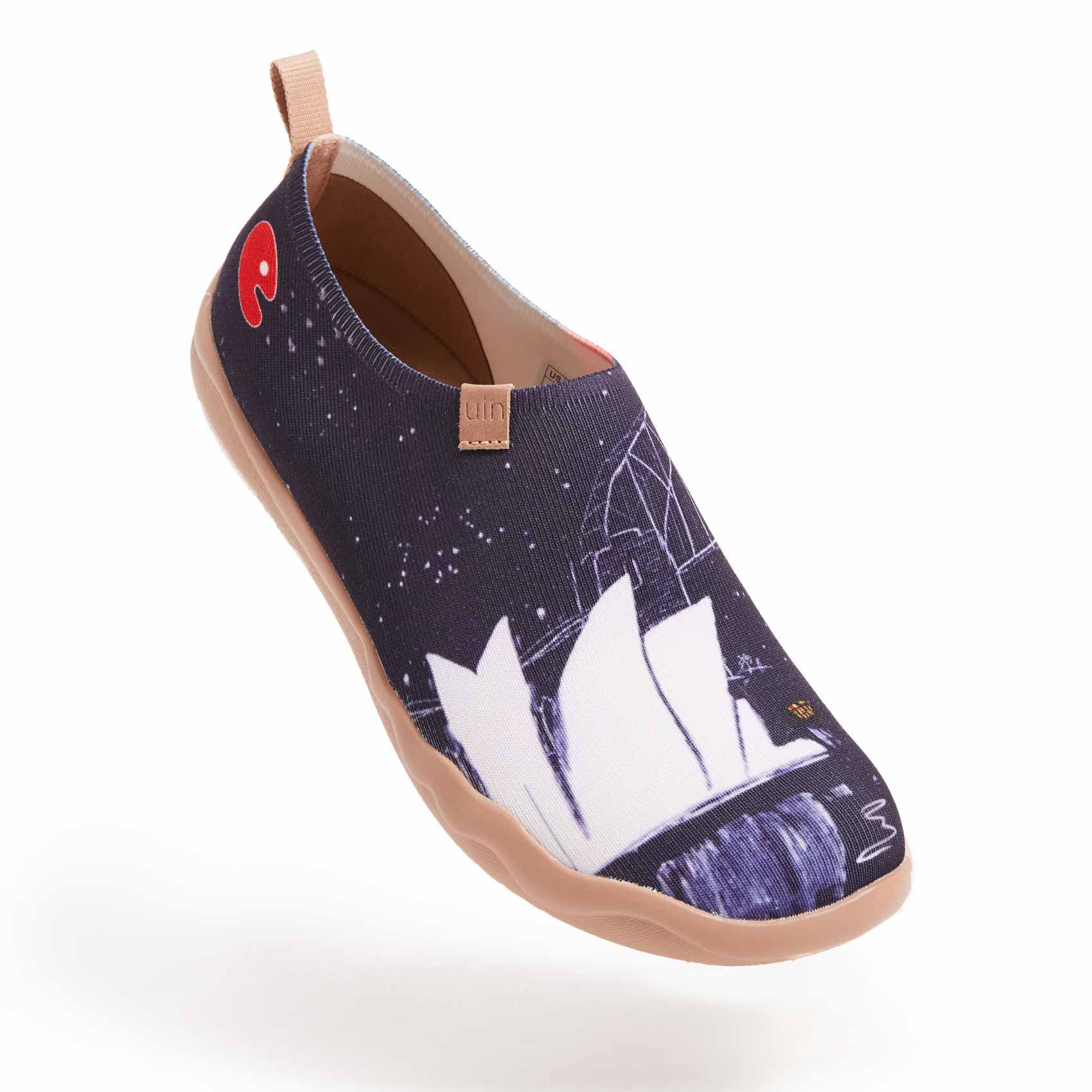UIN Men's Slip-On Knit Loafers - Lightweight Casual Walking Shoes for Travel, Comfortable Breathable Air Painted Flats - Perfect for Barcelona Sightseeing & Daily Wear