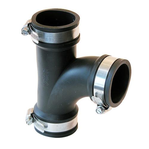 Fernco QT 150 1-1/2 Inch 90 Degree Flexible PVC Tee Fitting - DWV Plumbing, Drain Waste Vent Systems for Home & Commercial Use