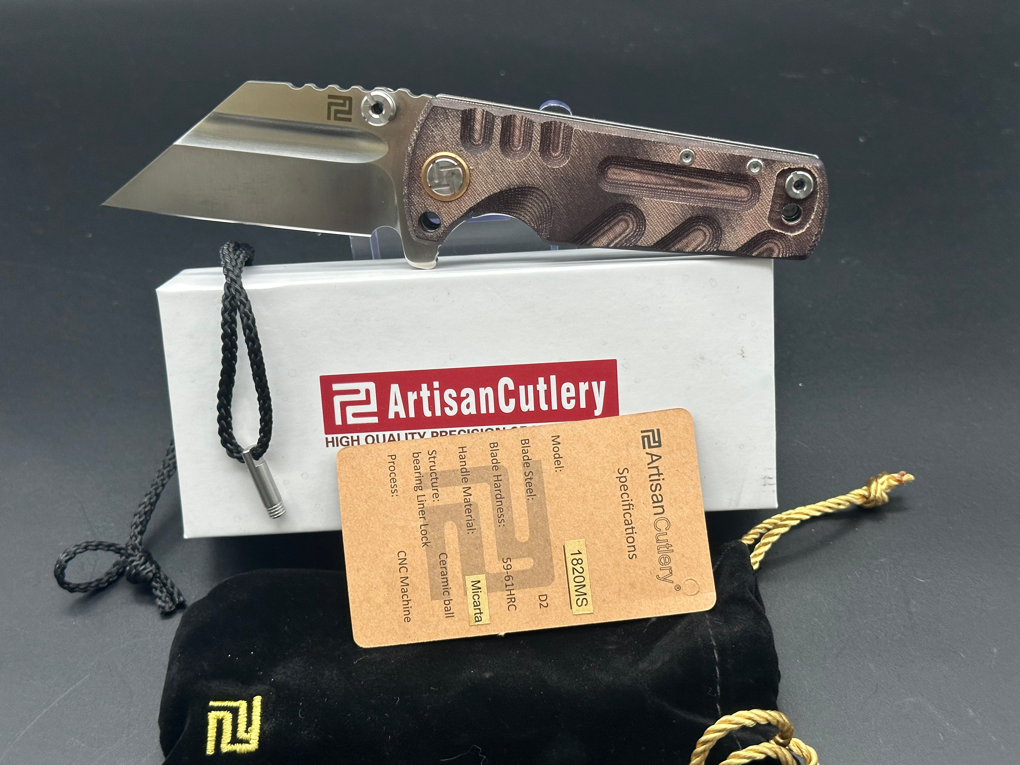Artisan Cutlery Proponent D2 Folding Knife with Sheath Pouch, Pins & Gift Box – Perfect for Camping, Hiking & Outdoor Survival Gear