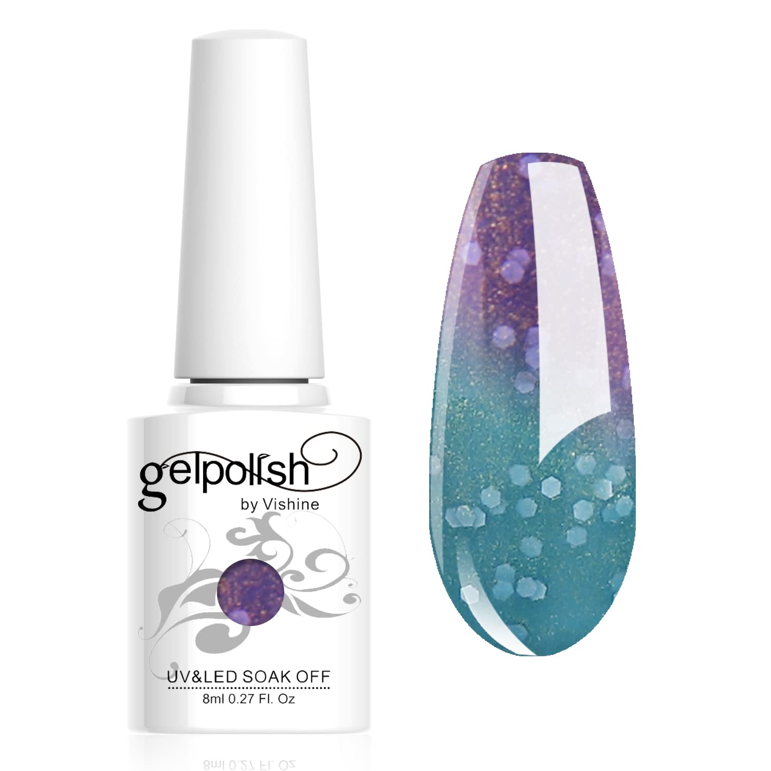 Vishine Mood & Temperature Color Changing Gel Nail Polish - 1PC Thermal Nail Art Polish for DIY Manicure & Salon Use - Perfect for Parties, Weddings & Special Occasions