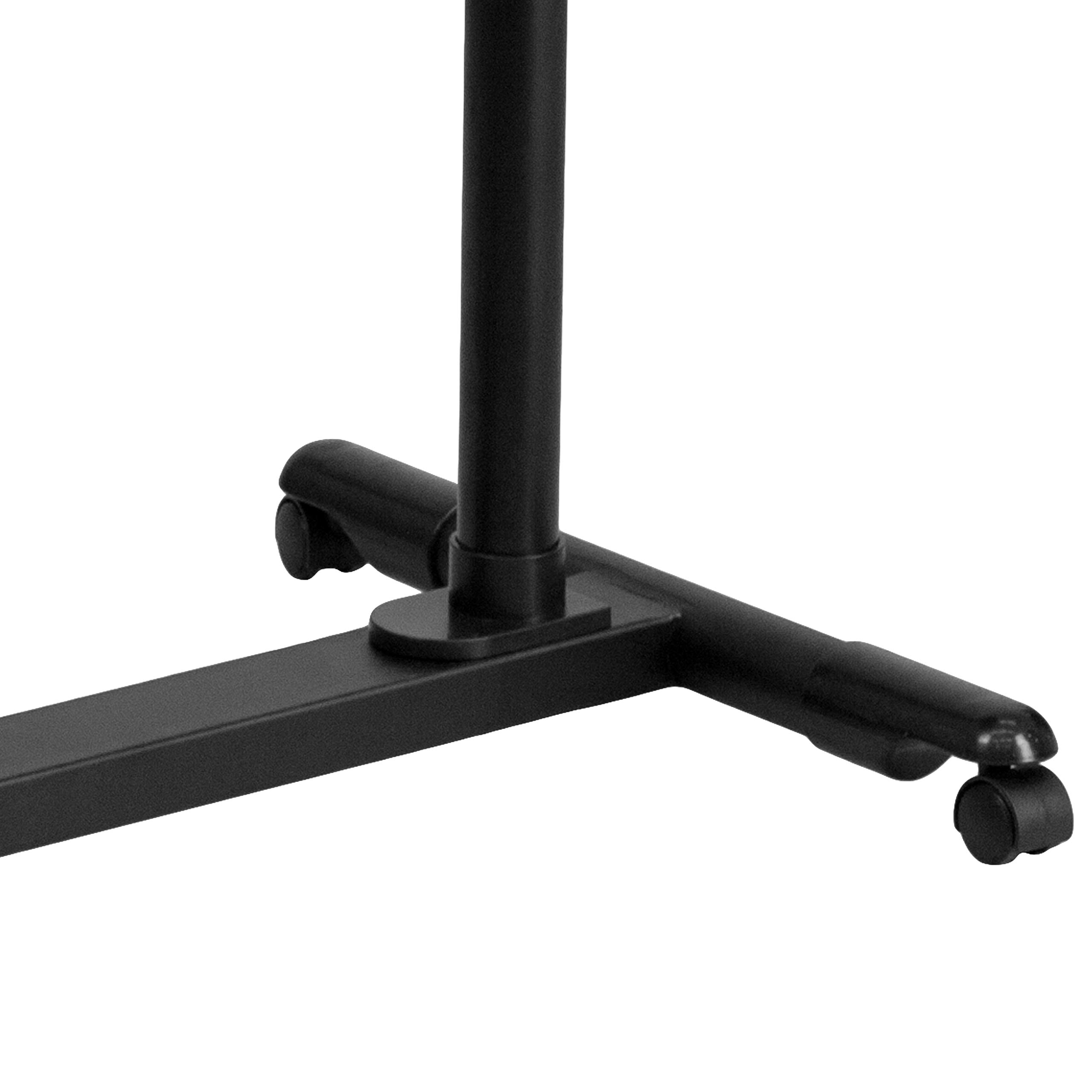 Adjustable Height Mobile Computer Desk - Black Steel Office Desk for Home & Workspace | Flash Furniture Macon | Perfect for Small Spaces, Gaming & Remote Work