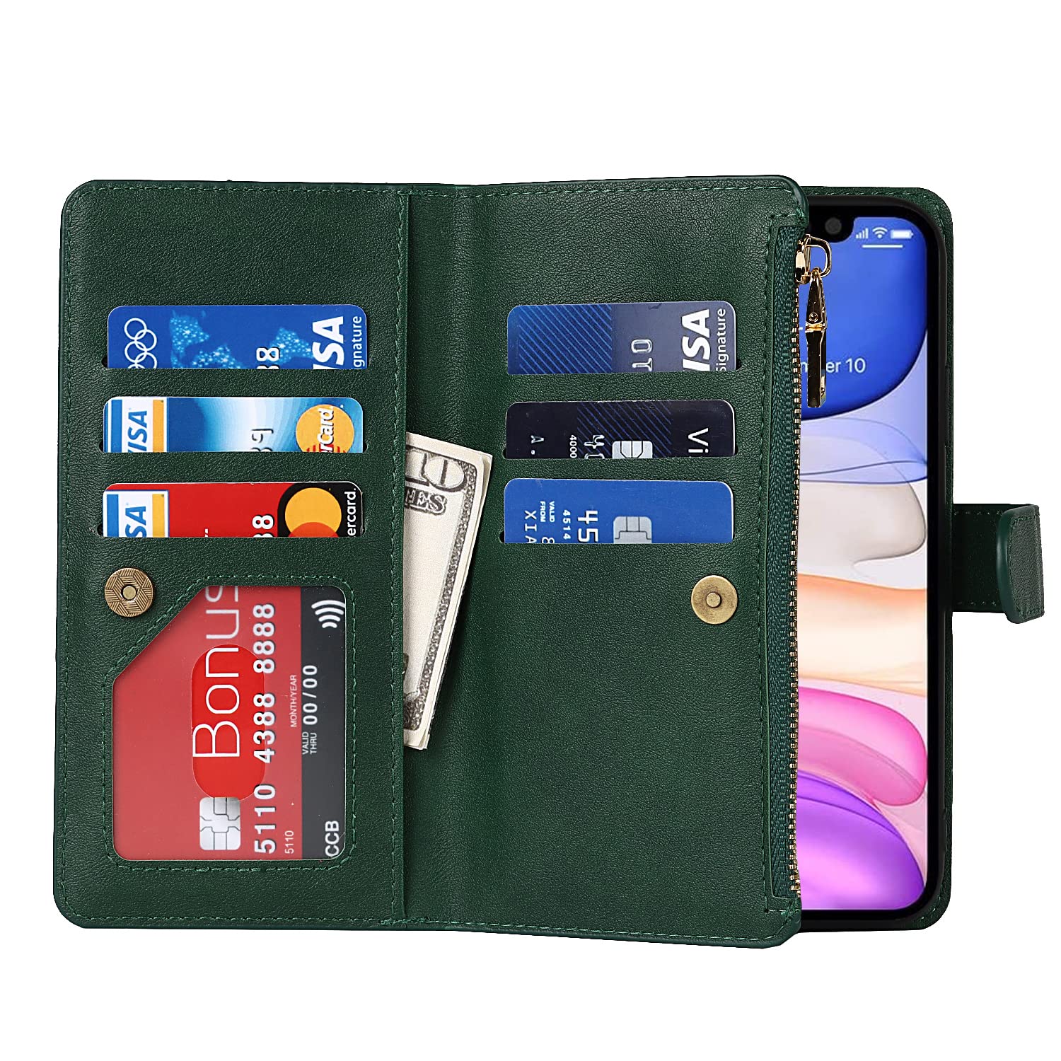 Jaorty Luxury Leather Wallet Case for iPhone 11 (6.1