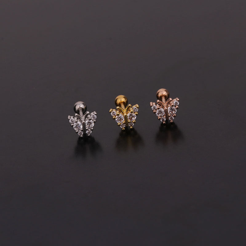 20G Cartilage Tiny Stud Earrings - Moon & Star Stud Earrings for Women | HSPJ259 | Perfect for Daily Wear, Parties & Gifts