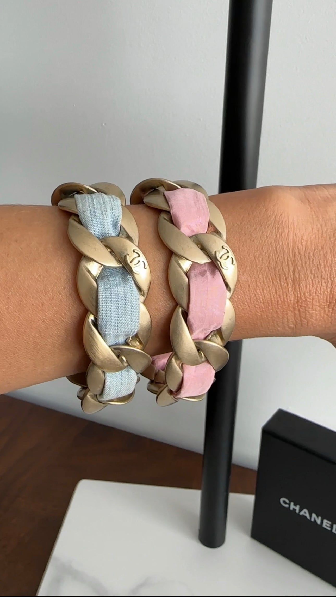Chanel 09C Pink and Gold Chain Bracelet for Women - Luxury Fashion Jewelry Gift for Birthday, Anniversary & Special Occasions