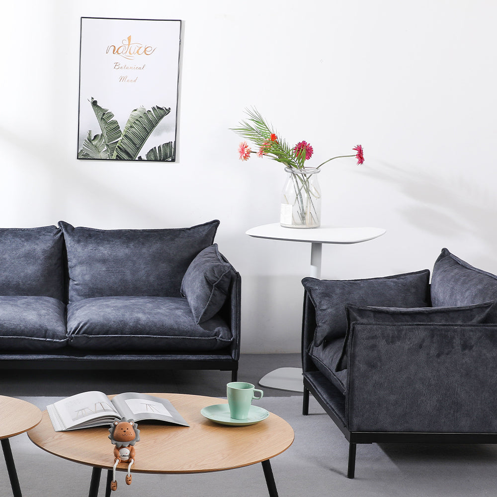 SINCLAIR Charcoal Fabric Armchair - Modern Upholstered Living Room Chair for Home, Office & Lounge Comfort