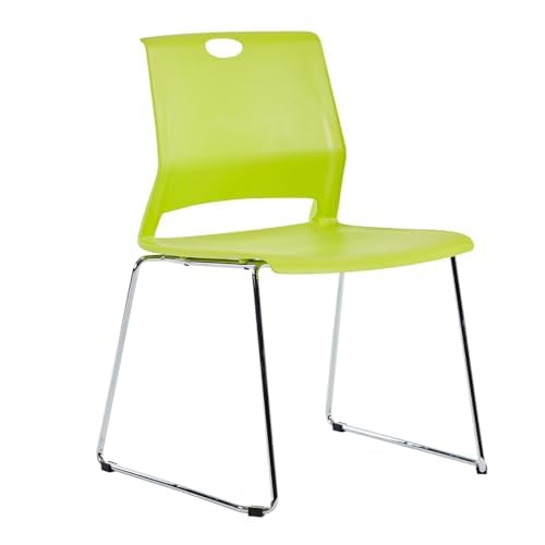 4 Pack Stackable Plastic Chairs - Heavy Duty Green Waiting Room Chairs with Durable Seats for Office, Library, Conference, Dorm, Cafeteria - Perfect for Events, Classrooms & Home Use