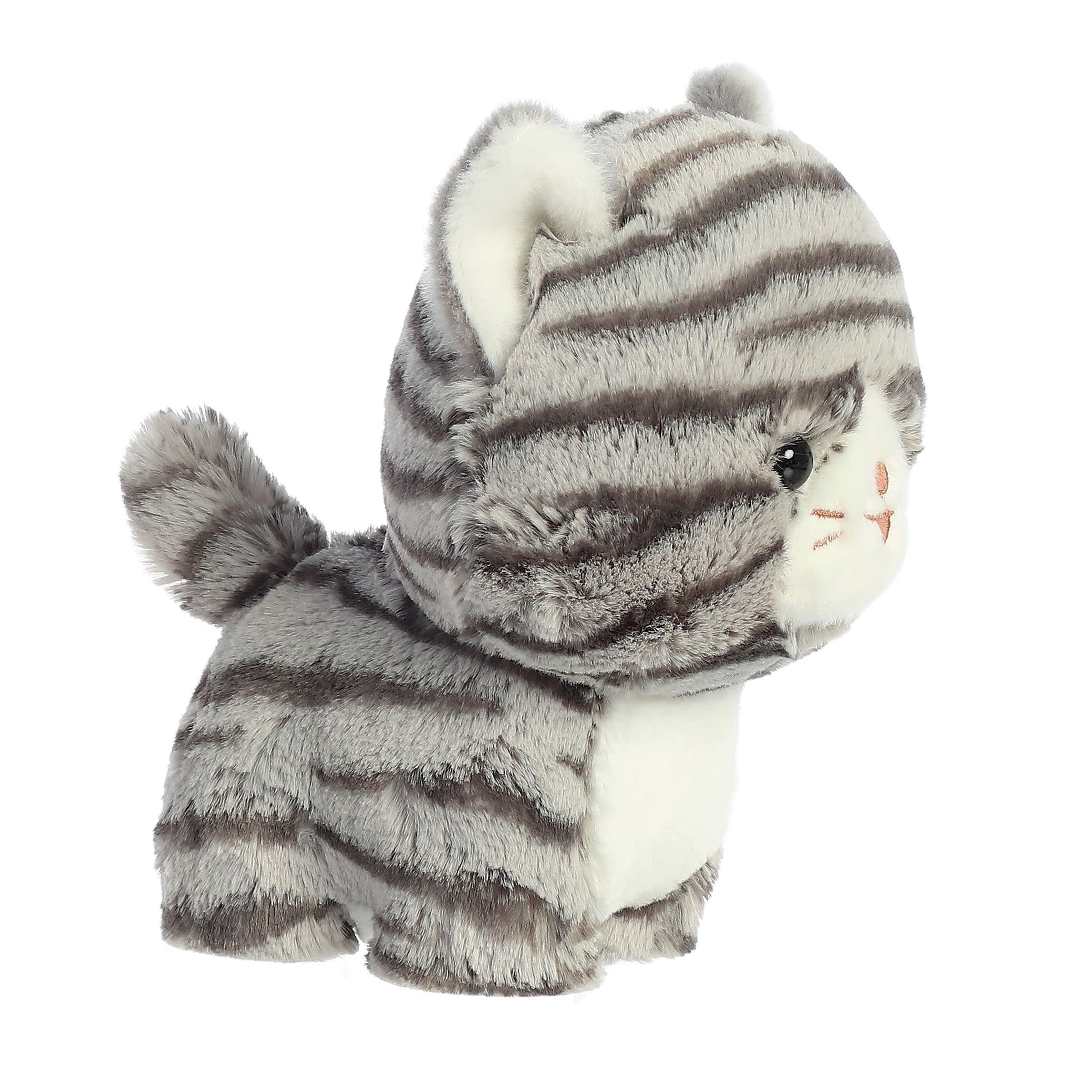 Playful Teddy Tabby Stuffed Animal - Grey 6.5