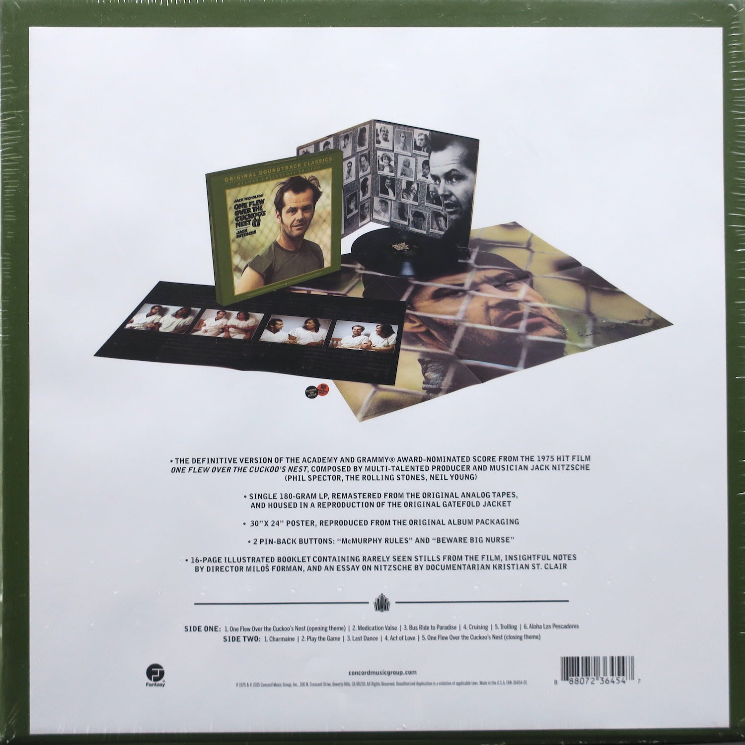 ONE FLEW OVER THE CUCKOO'S NEST Original Soundtrack - Remastered 180g Vinyl LP with Poster, Collector's Badges & Deluxe Box Set - Perfect for Movie Lovers & Vinyl Collectors