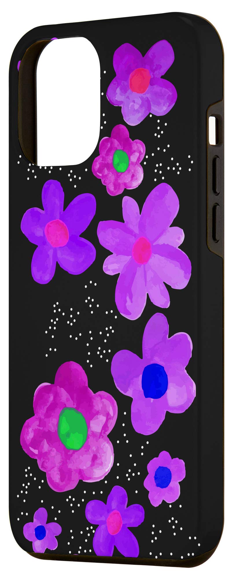 iPhone 12 Pro Max Case - Purple Floral Design with Tropical Flowers | Cute Wildflower Pattern | Perfect Gift for Her | Protective Phone Cover for Women | Ideal for Travel, Beach & Everyday Use