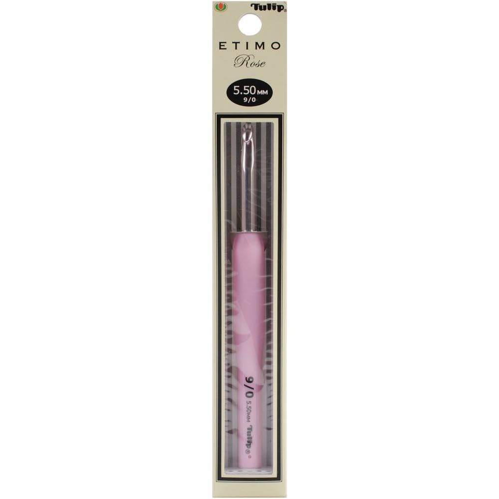 Tulip Etimo Rose Crochet Hook - Size 9/5.5mm - Premium Ergonomic Crochet Needle for Knitting & Crafting - Perfect for Yarn Projects, Amigurumi & DIY Handmade Gifts