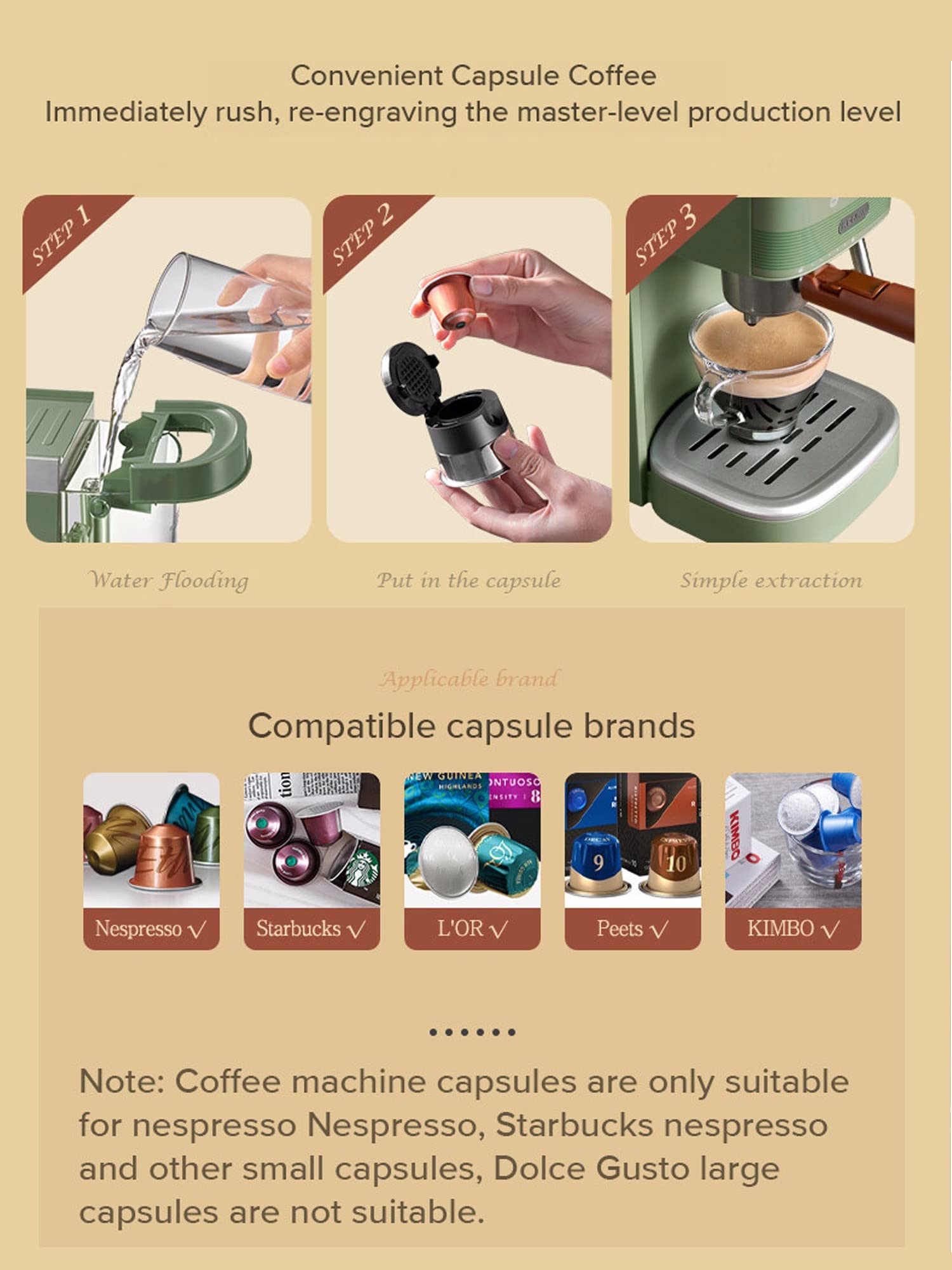 20 Bar Espresso Machine with Milk Frother - Compact Home Coffee Maker for Latte & Cappuccino - Perfect for Kitchen Countertops and Small Spaces