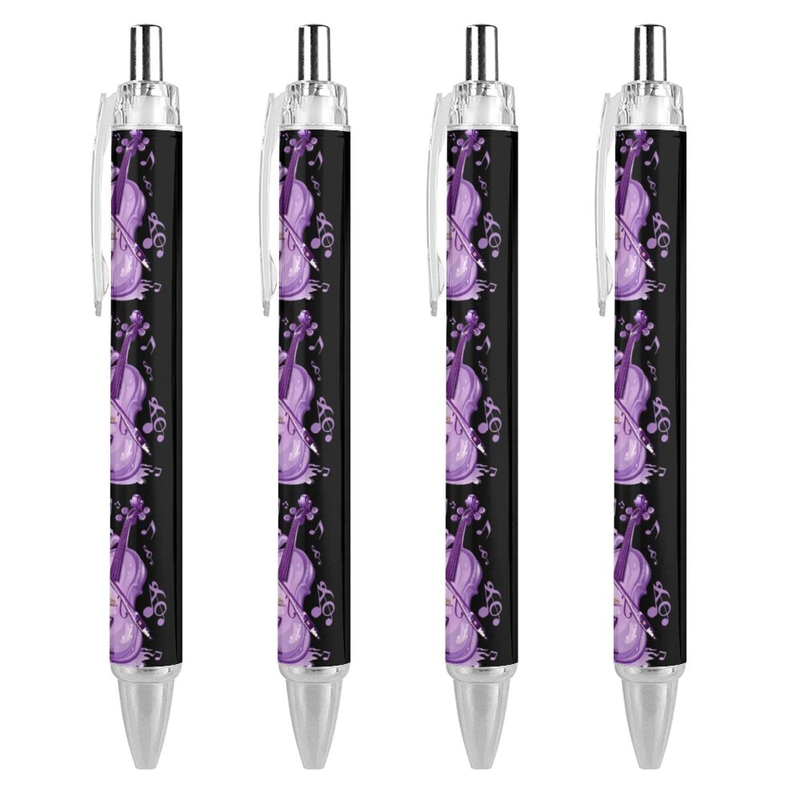 Lilac Retractable Ballpoint Pen with Blue Ink - 4 Pack of Smooth Writing Pens for Home, Office, School & Gifts | Portable Work Pens for Professionals & Students